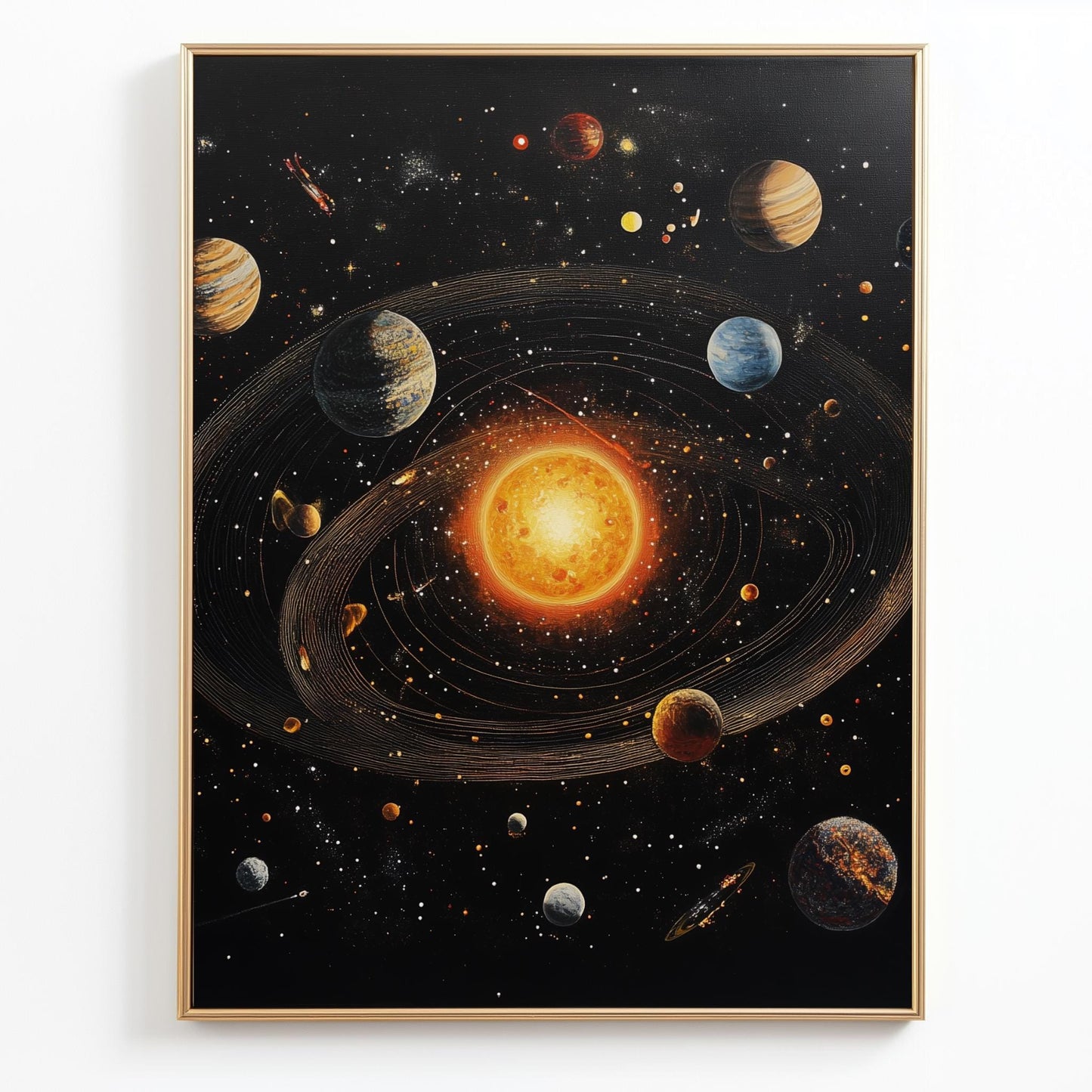 Solar System Canvas Art - Stunning Planetary Artwork of Space and the Sun, Cosmic Wall Decor for Astronomy Enthusiasts and Modern Interiors