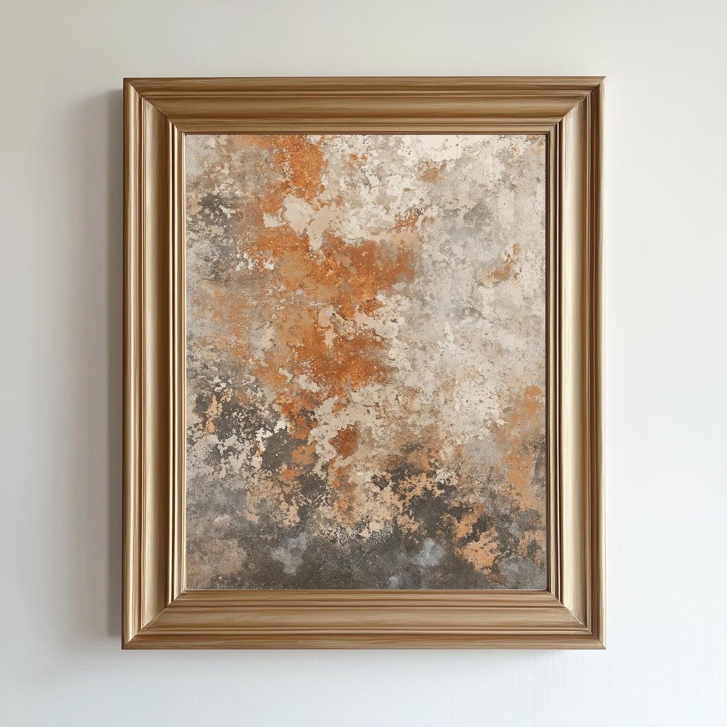 Rustic Texture Canvas Art, Abstract Earthy Wall Decor, Modern Industrial Painting with Warm Tones, Distressed Surface Artwork