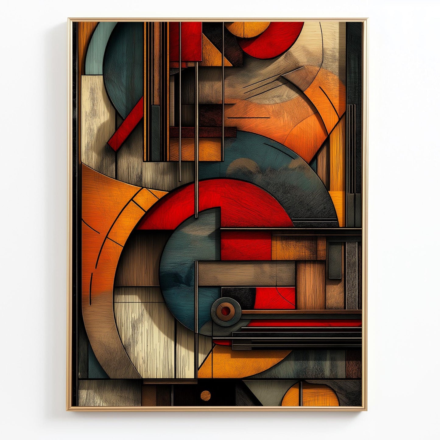 Geometric Abstract Canvas Art  Modern Wall Decor with Bold Colors & Shapes