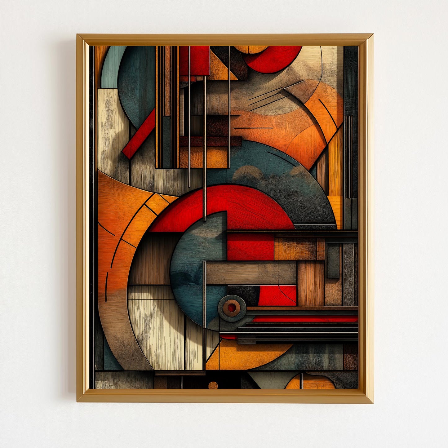 Geometric Abstract Canvas Art  Modern Wall Decor with Bold Colors & Shapes