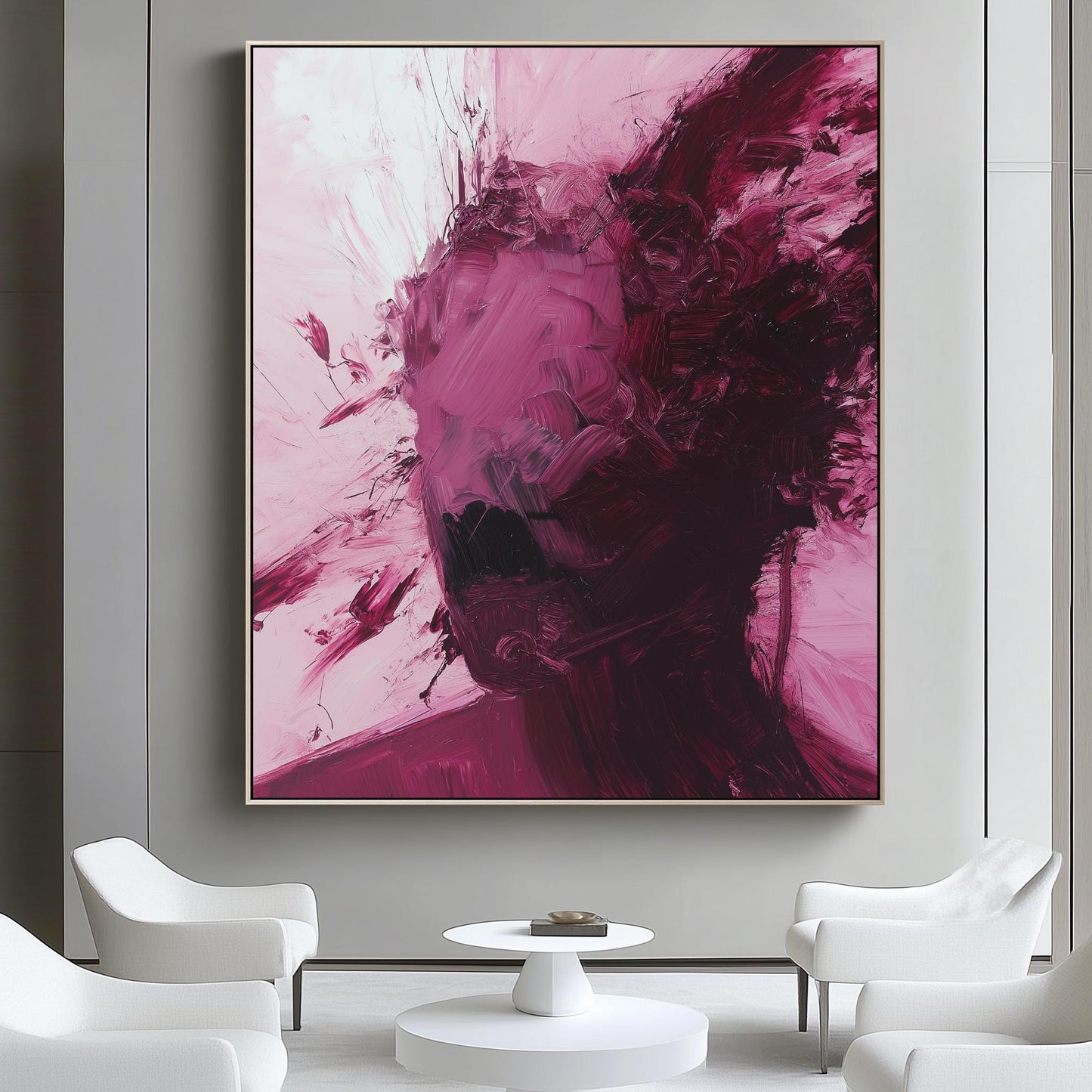 pink abstract wall art | pink abstract wall decor | pink abstract canvas wall art | framed canvas abstract wall art, pink black | pink art