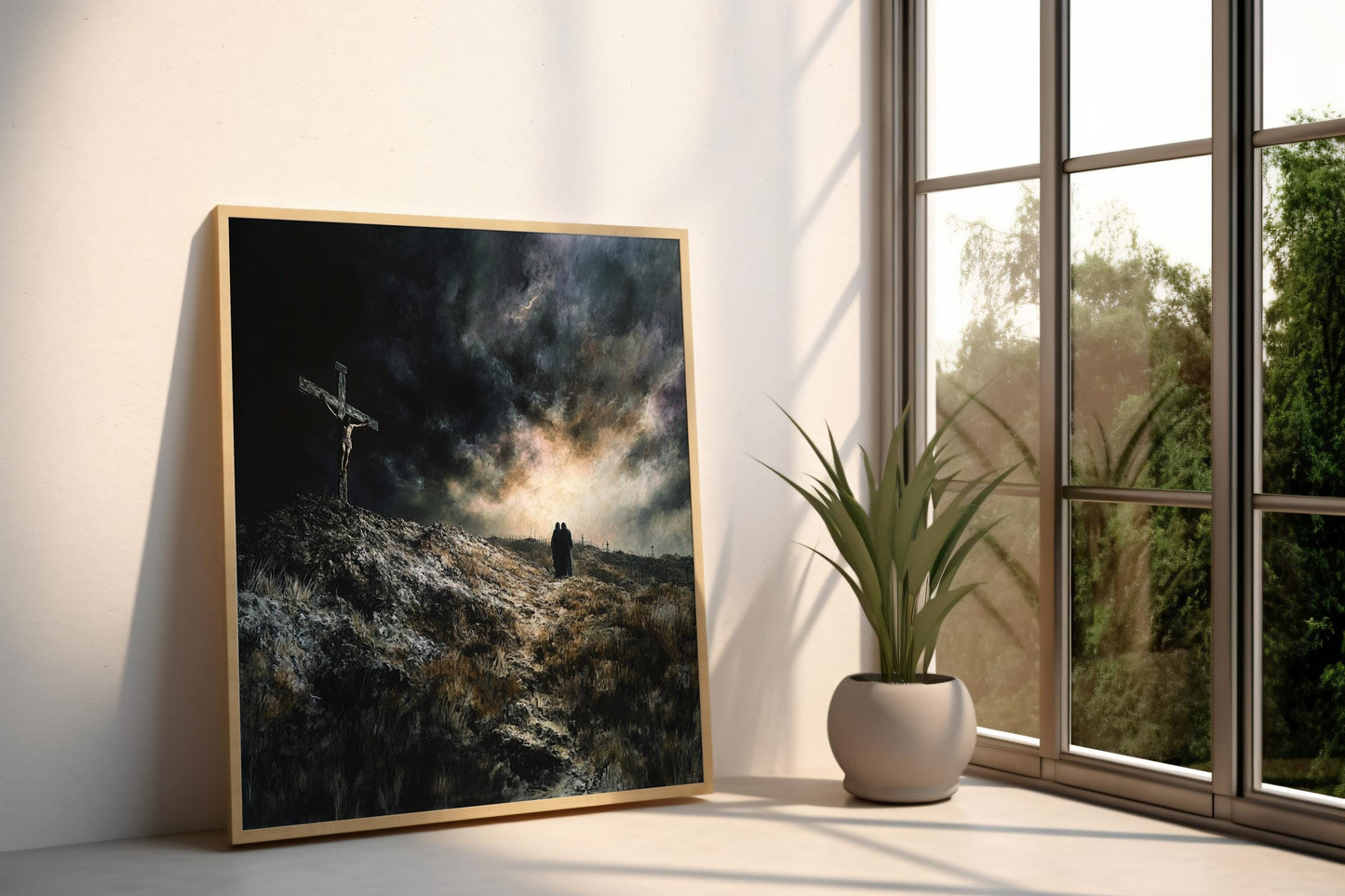 Jesus Wall Art |  Christian Canvas Print | Sacred Moment Wall Decor | Religious Sunset Art | Christian Artwork | Religion wall art