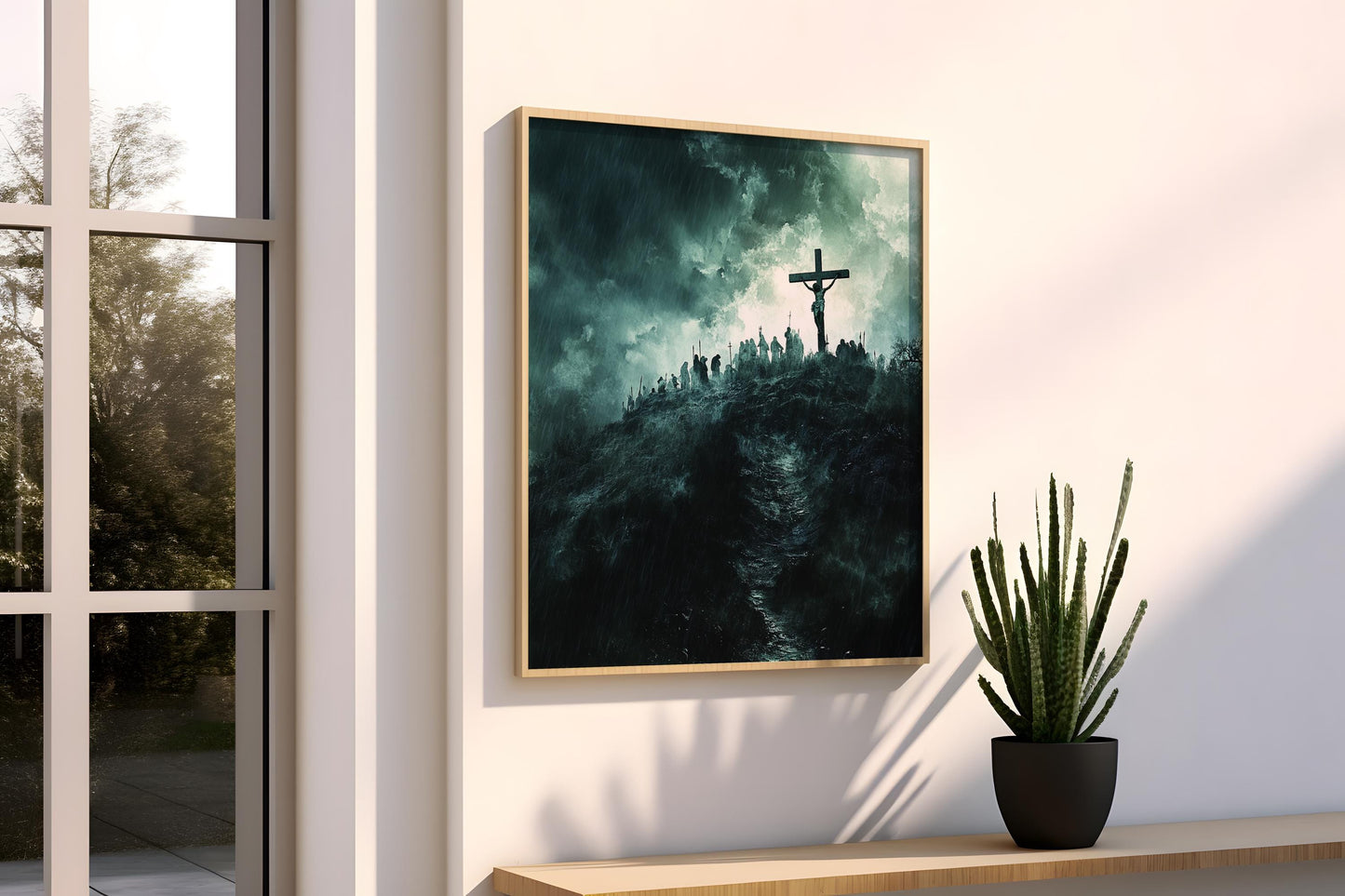 Jesus Christ Art | Christian Storm Wall Decor | Jesus Wall Art | Religious Rain Art | Sacred Moment | Jesus Wall Art | Christian Decor