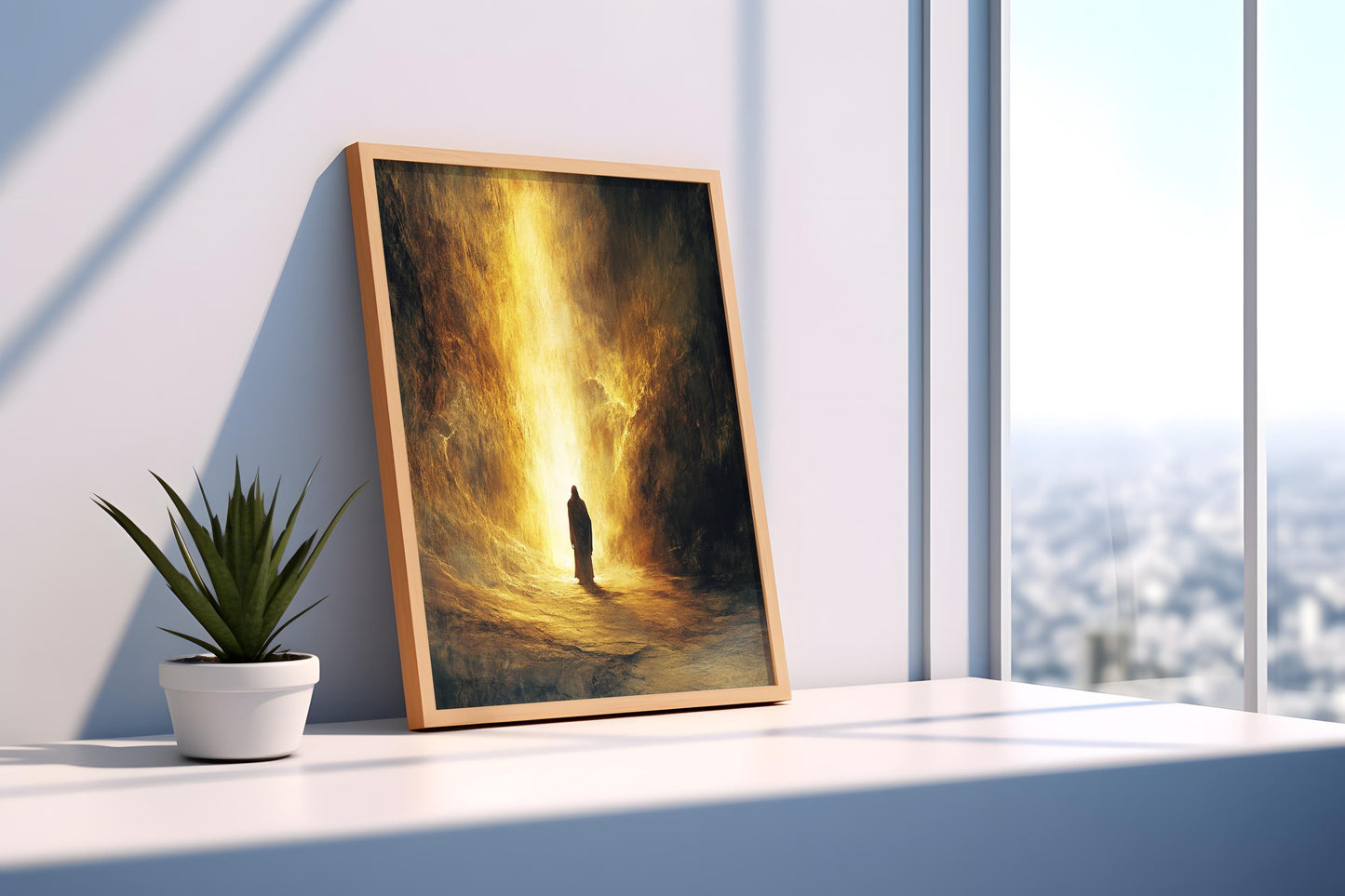 Jesus Wall Art | Jesus Canvas Painting | Jesus Print Design | Resurrection Scene Wall Art | Christian Home Decoration | Jesus Canvas