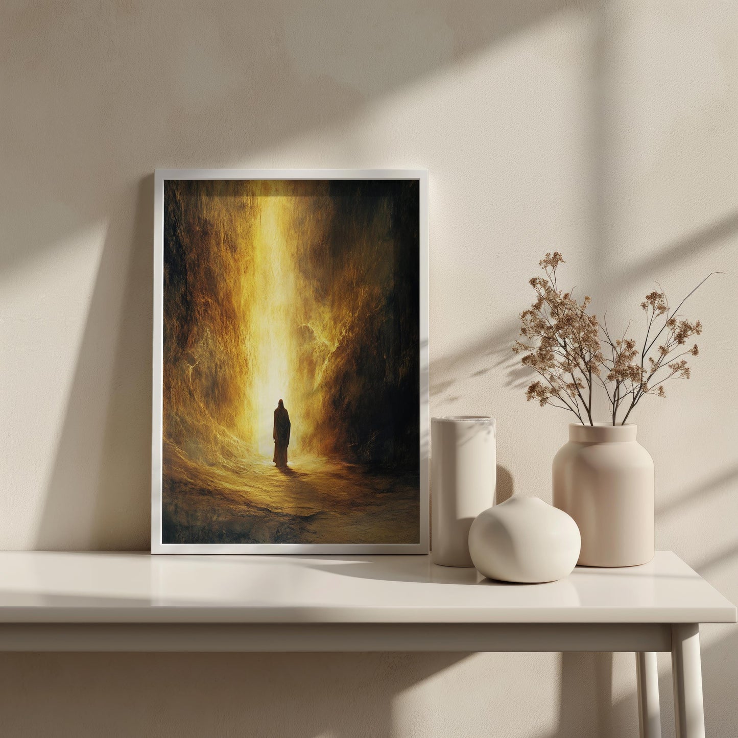 Jesus Wall Art | Jesus Canvas Painting | Jesus Print Design | Resurrection Scene Wall Art | Christian Home Decoration | Jesus Canvas