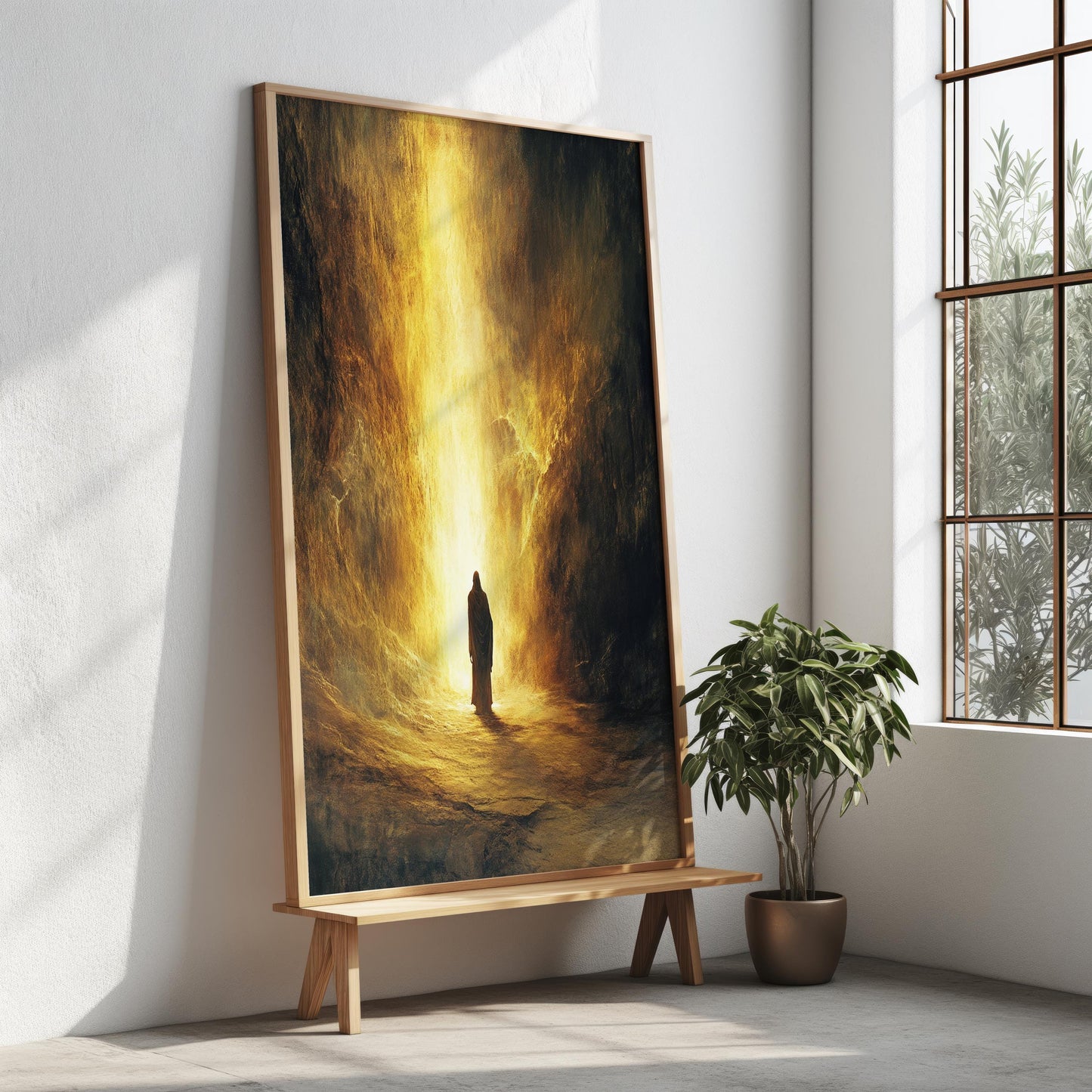 Jesus Wall Art | Jesus Canvas Painting | Jesus Print Design | Resurrection Scene Wall Art | Christian Home Decoration | Jesus Canvas