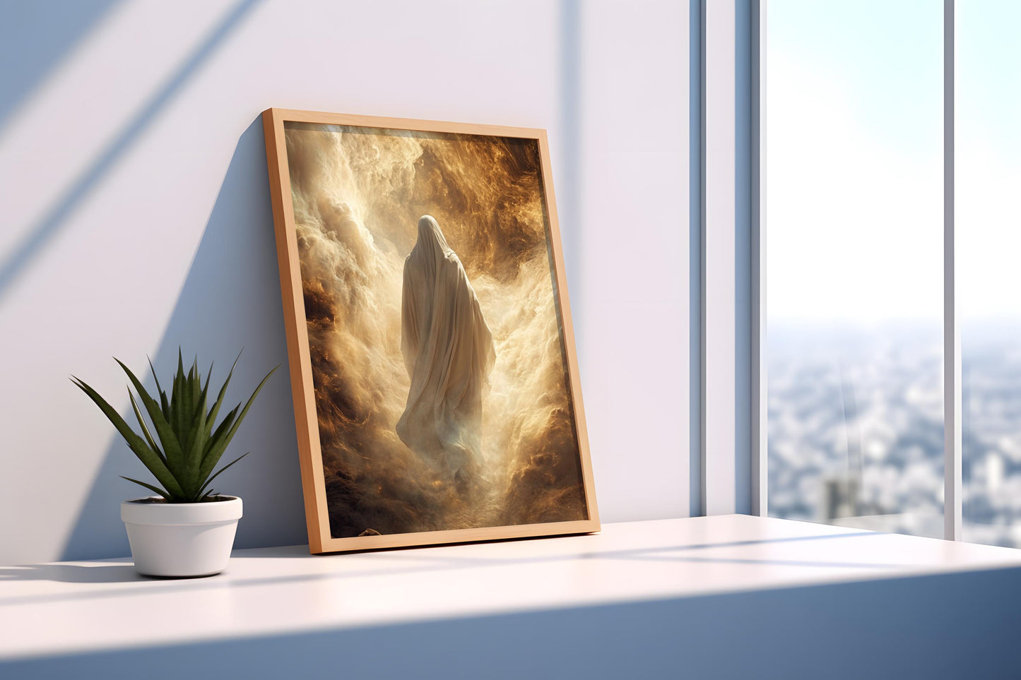 Jesus Wall Art | Jesus Art | God Wall Art | Jesus Canvas Print | Mystical Religious Canvas Print | Spiritual Golden Light Wall Decor