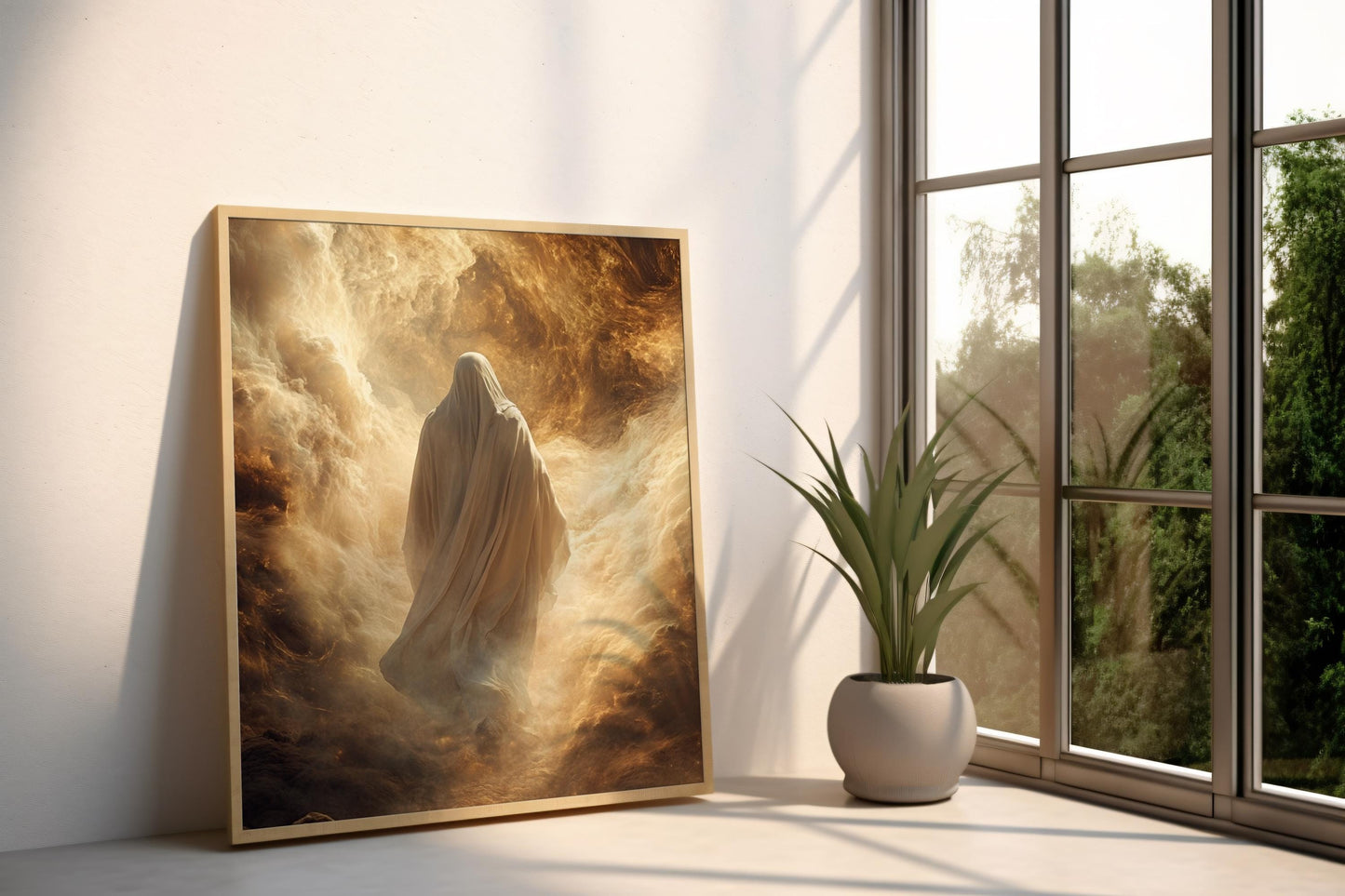 Jesus Wall Art | Jesus Art | God Wall Art | Jesus Canvas Print | Mystical Religious Canvas Print | Spiritual Golden Light Wall Decor