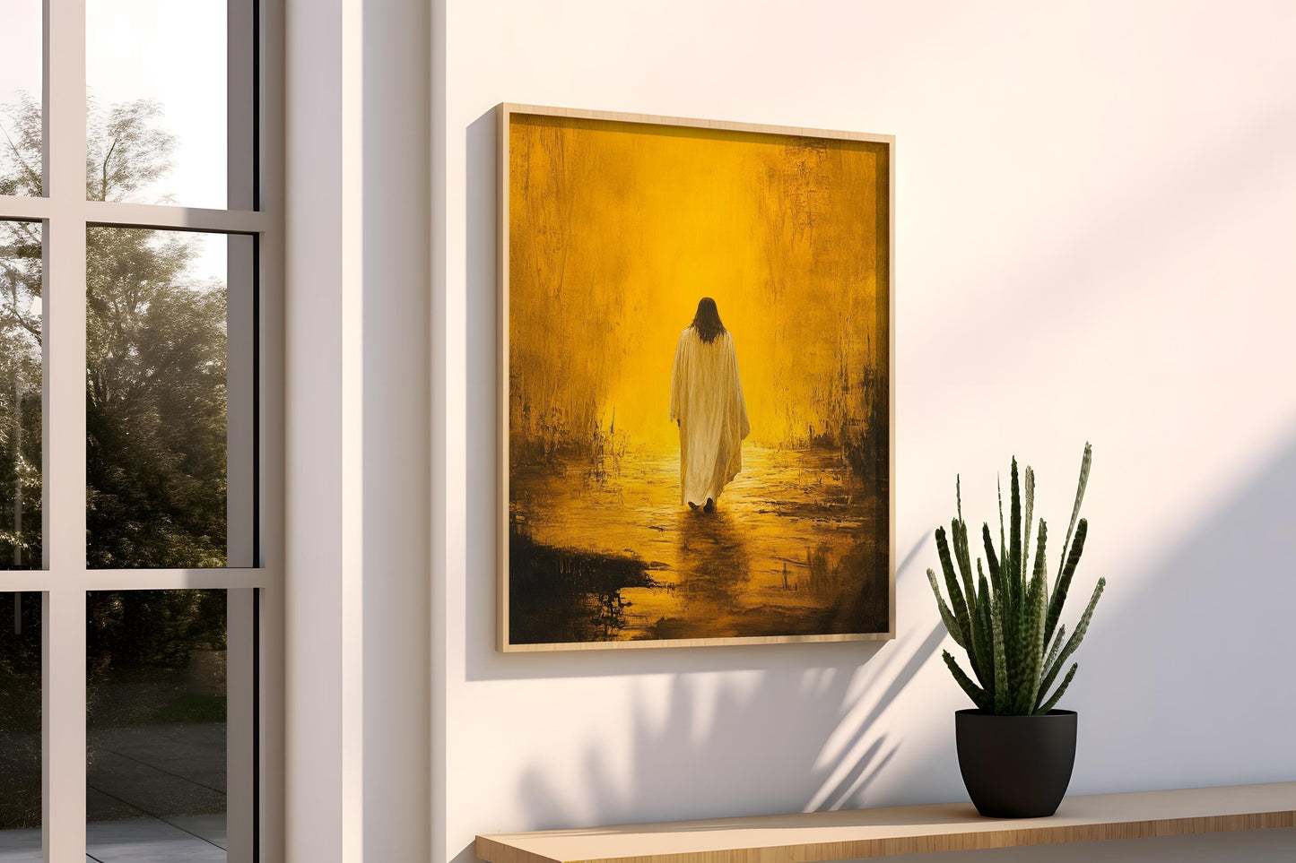 Jesus Canvas Wall Art | Christian Decor | Jesus Modern Canvas Print | Divine Light Wall Art | Jesus Frame Canvas | Jesus Canvas Art Print