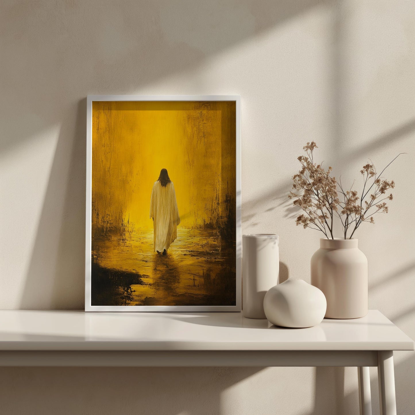 Jesus Canvas Wall Art | Christian Decor | Jesus Modern Canvas Print | Divine Light Wall Art | Jesus Frame Canvas | Jesus Canvas Art Print