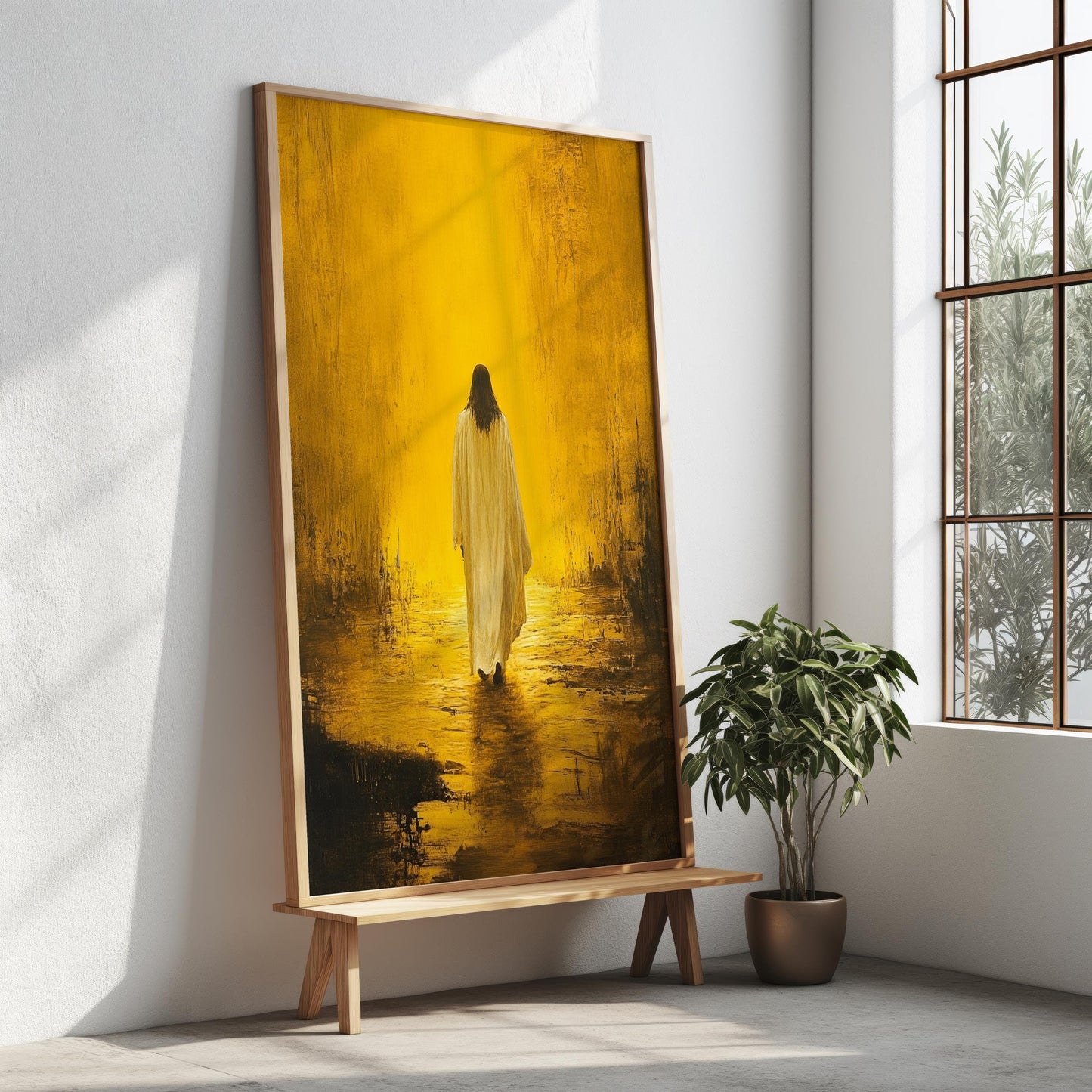 Jesus Canvas Wall Art | Christian Decor | Jesus Modern Canvas Print | Divine Light Wall Art | Jesus Frame Canvas | Jesus Canvas Art Print