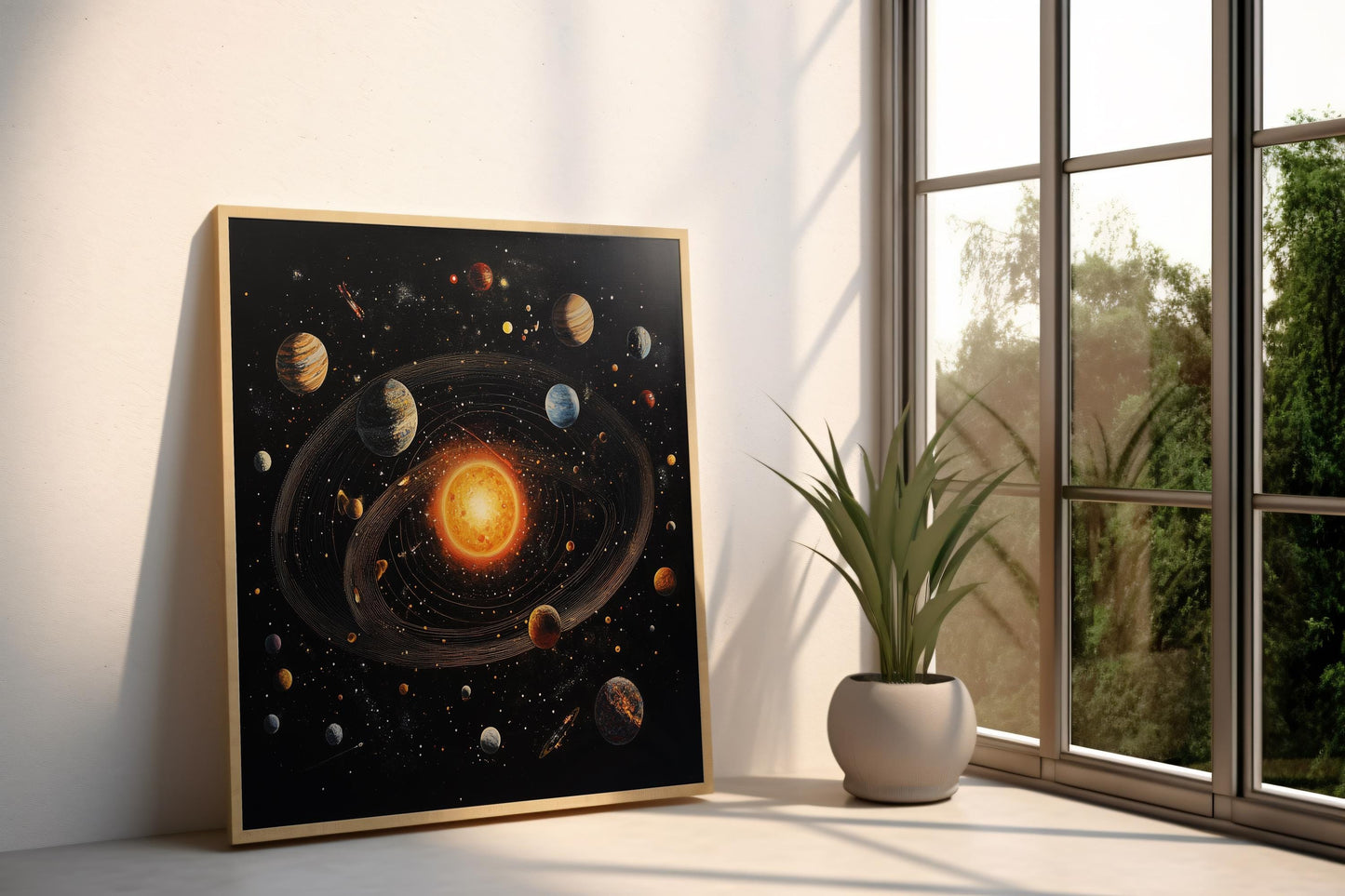 Solar System Canvas Art - Stunning Planetary Artwork of Space and the Sun, Cosmic Wall Decor for Astronomy Enthusiasts and Modern Interiors