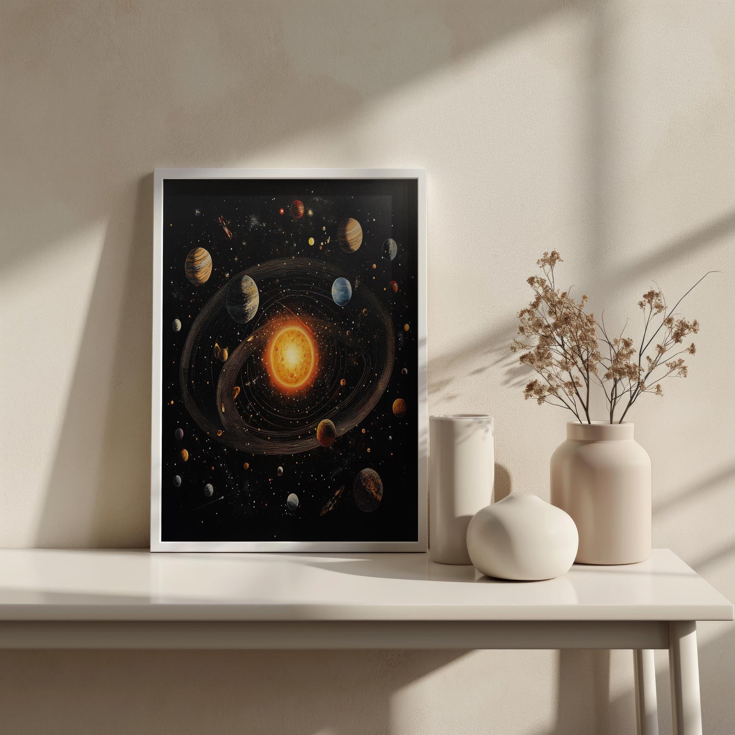 Solar System Canvas Art - Stunning Planetary Artwork of Space and the Sun, Cosmic Wall Decor for Astronomy Enthusiasts and Modern Interiors