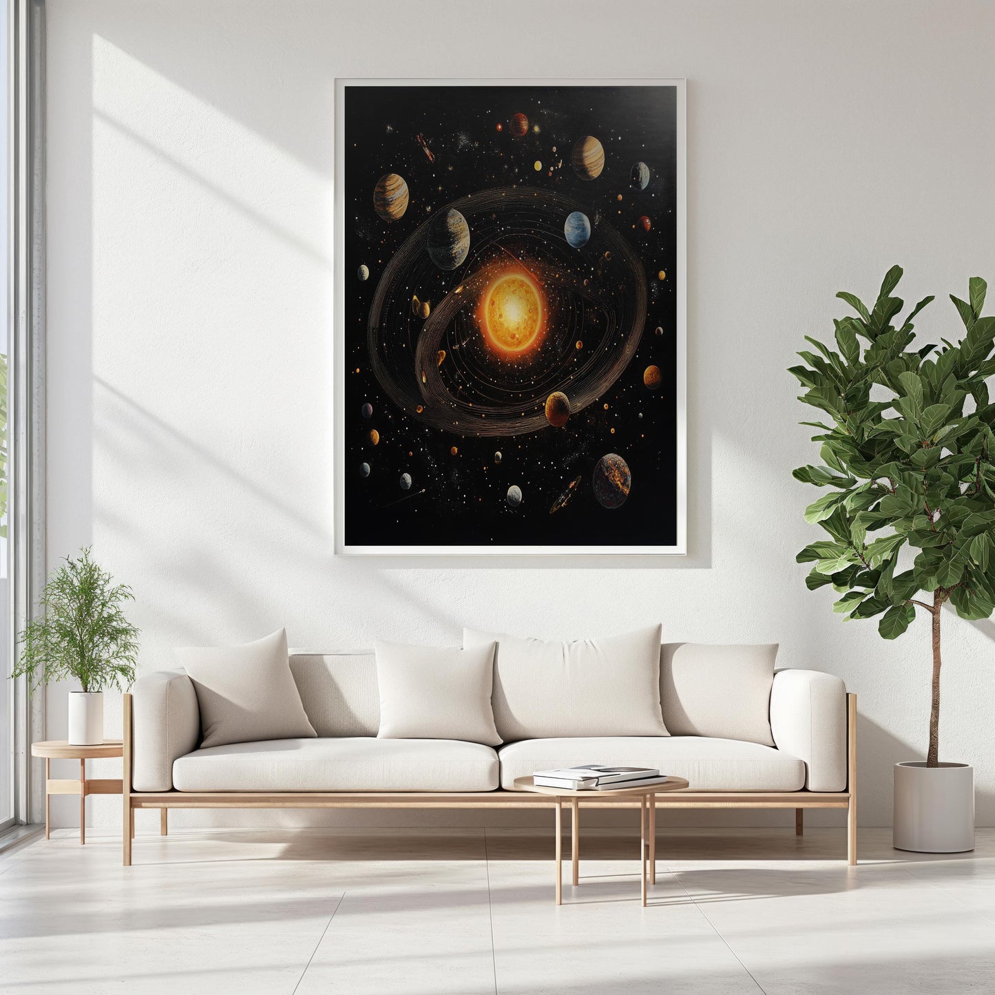 Solar System Canvas Art - Stunning Planetary Artwork of Space and the Sun, Cosmic Wall Decor for Astronomy Enthusiasts and Modern Interiors