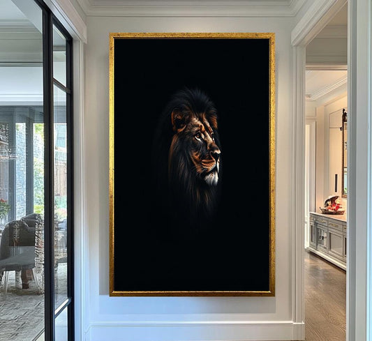 lion wall art | black and gold lion wall art | lion wall decor | black and gold lion canvas wall art | lion wall art framed | lion prints