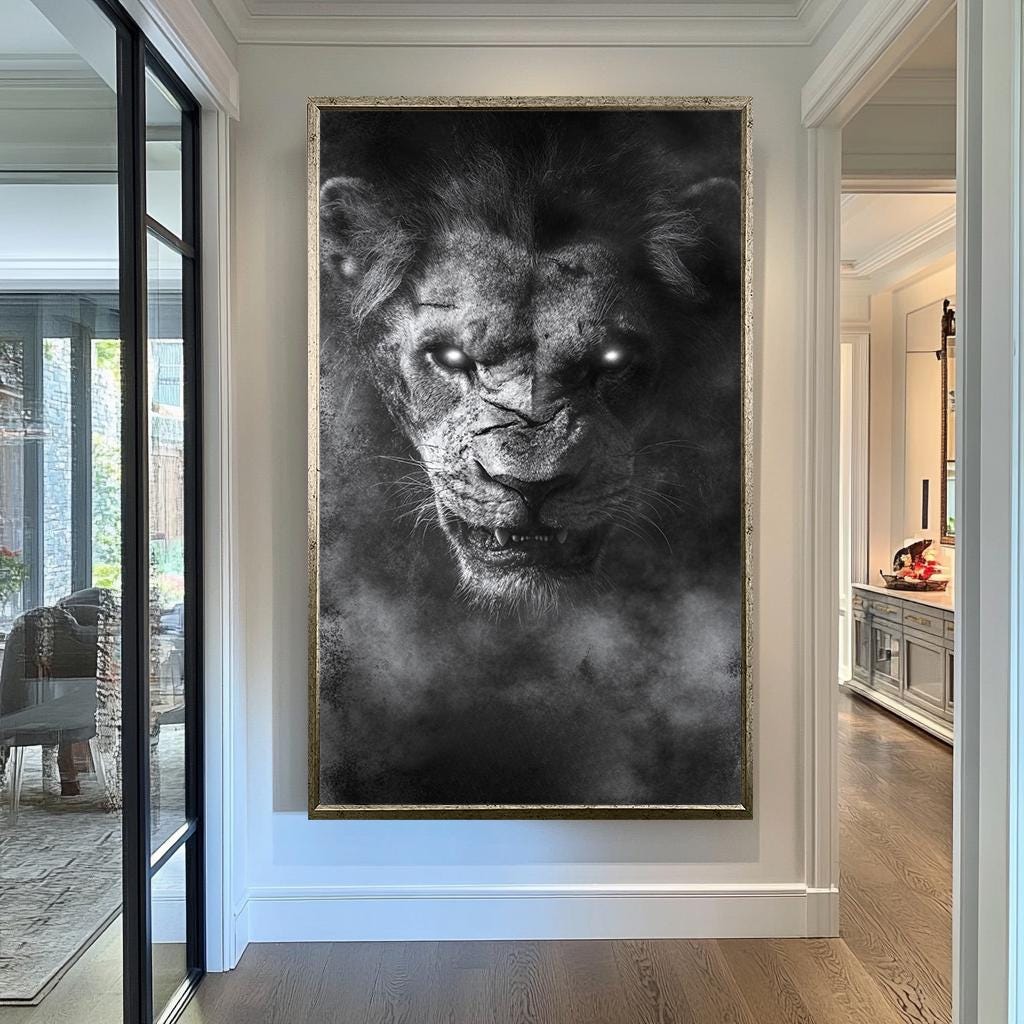 lion wall art | Lion Face Wall Art | for bedroom | for living room | lion wall art canvas | lion art large | lion for bathroom | lion art