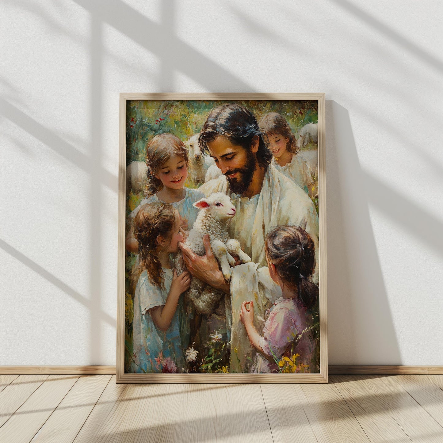 jesus wall art, jesus and childrens wall art framed , jesus wall art canvas, jesus wall art christmas, jesus and the sheep