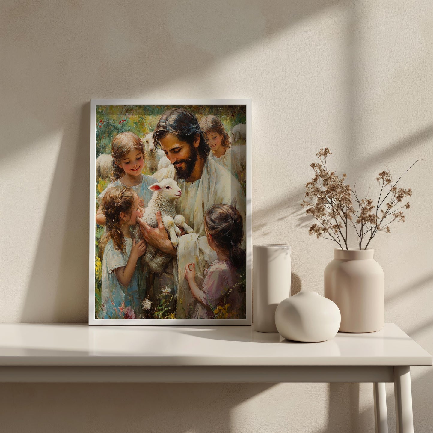 jesus wall art, jesus and childrens wall art framed , jesus wall art canvas, jesus wall art christmas, jesus and the sheep