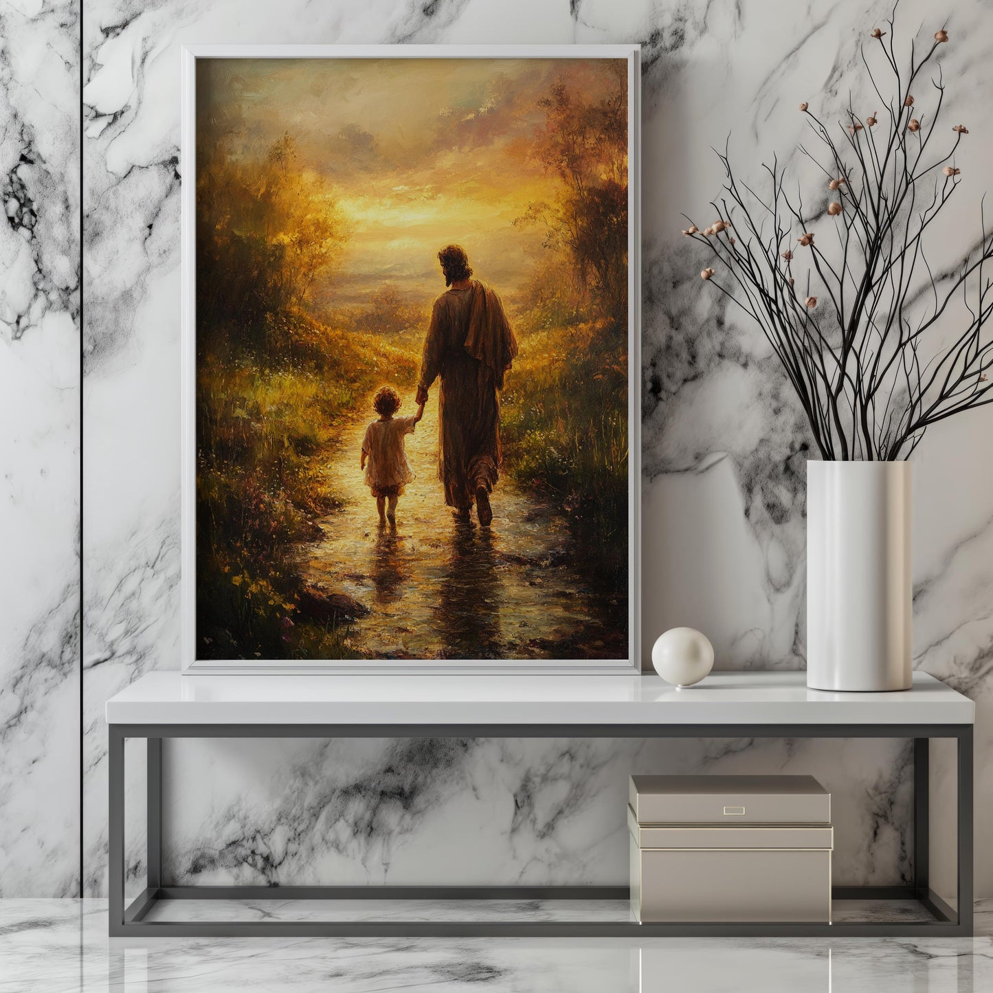 Jesus Walking Child Wall Art | jesus wall art, Christian Faith Wall Decor , jesus wall art canvas, jesus wall art christmas, Religious art