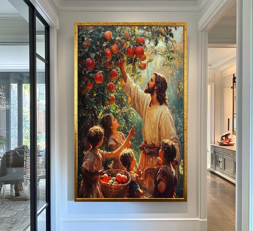 Jesus Apple Tree Wall Art | jesus wall art, Religious Kitchen Gift , jesus wall art canvas, jesus wall art christmas, jesus wall decor