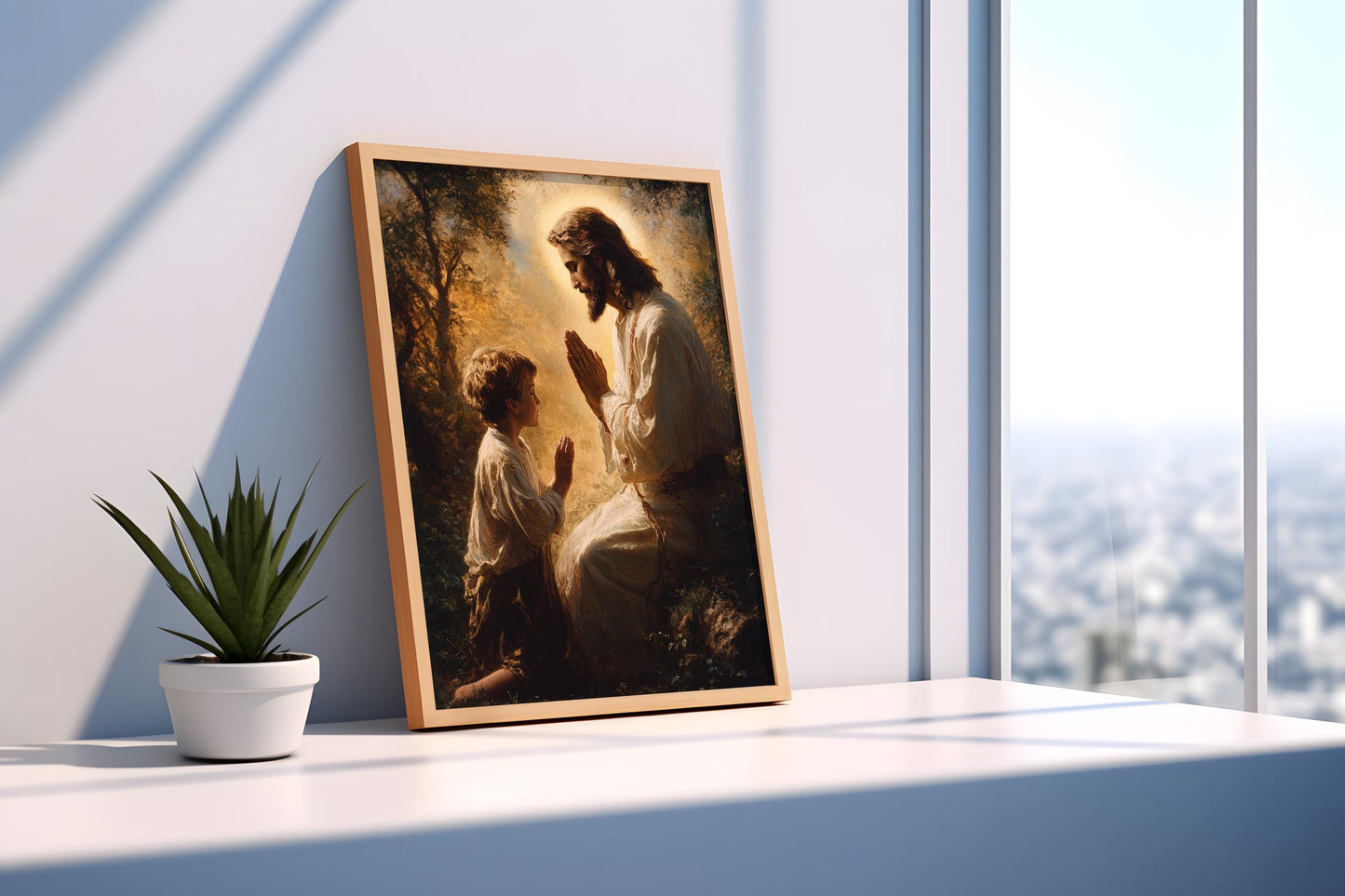 Jesus Prayer Wall Art | Child Faith Canvas Painting | Christian Worship Wall Decor  jesus wall art canvas, jesus wall art , jesus wall decor