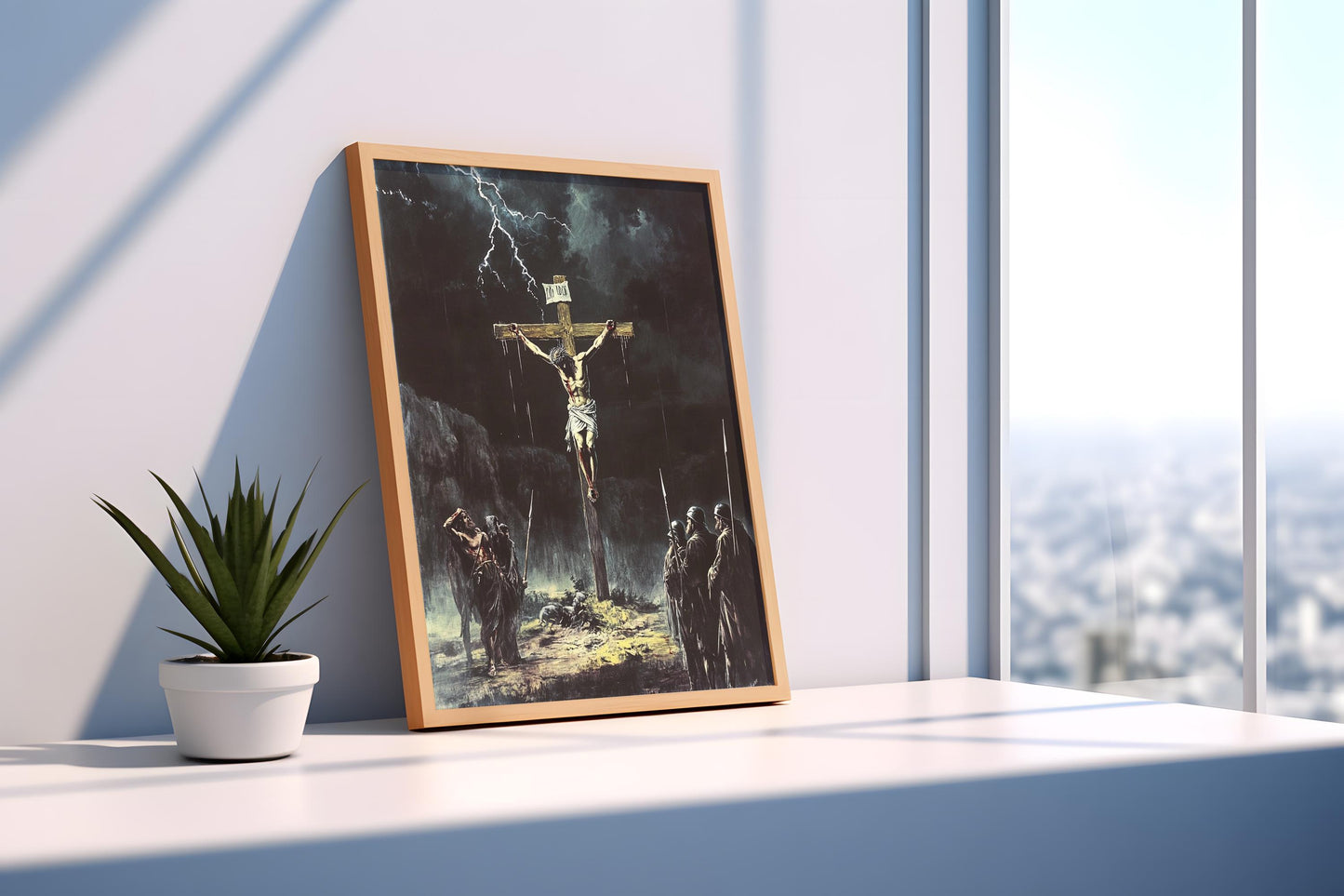 Jesus Crucifixion Storm Wall Art | Jesus Cross Canvas Painting| jesus wall art canvas, jesus wall art christmas, jesus wall decor