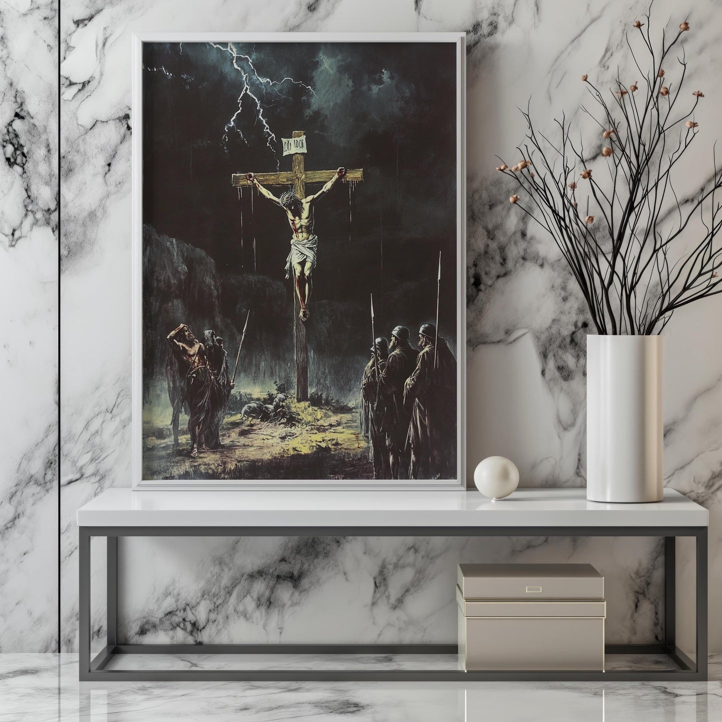 Jesus Crucifixion Storm Wall Art | Jesus Cross Canvas Painting| jesus wall art canvas, jesus wall art christmas, jesus wall decor