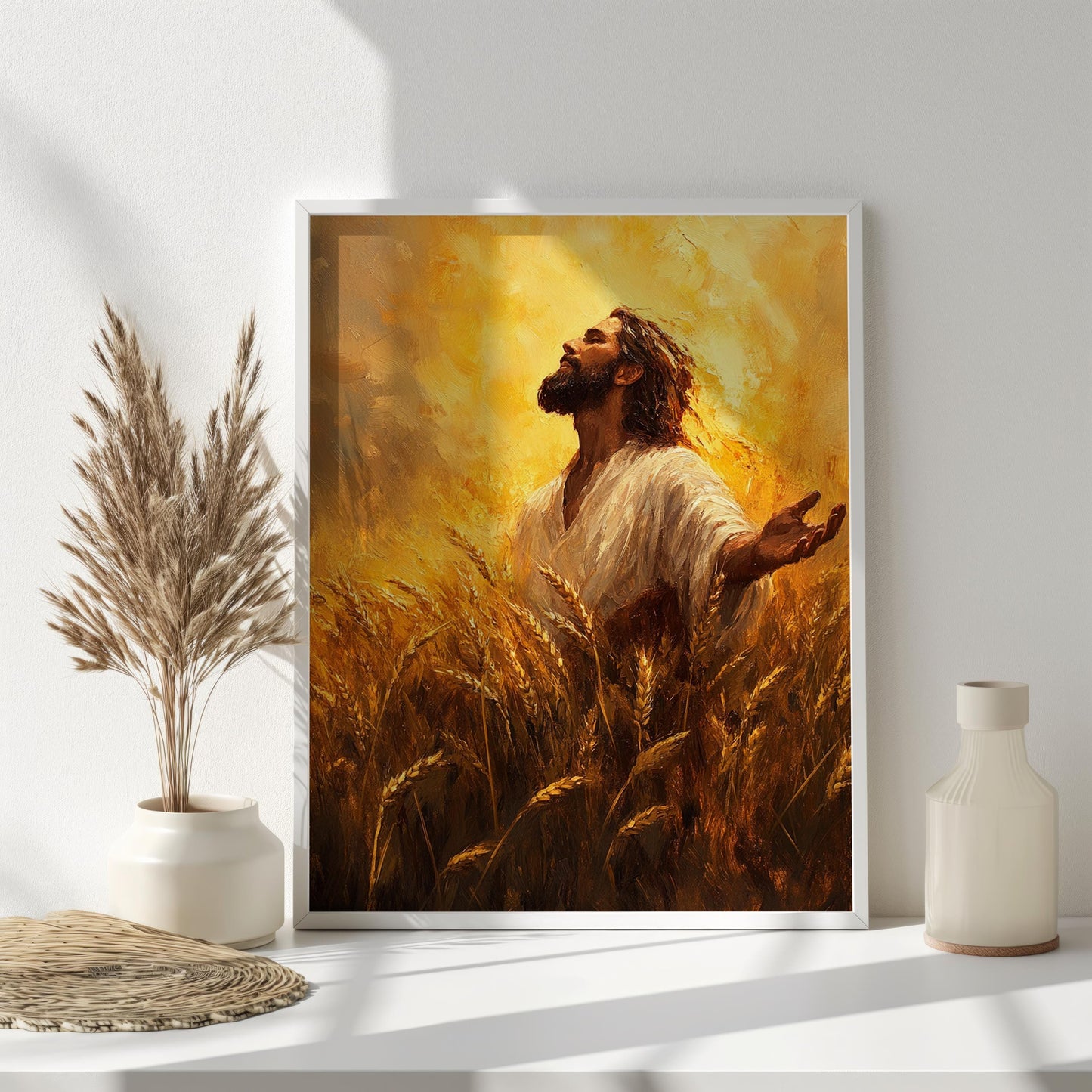 Jesus Wheat Field Wall Art | jesus wall art, Religious Gift , jesus wall art canvas, jesus wall art christmas, jesus wall decor