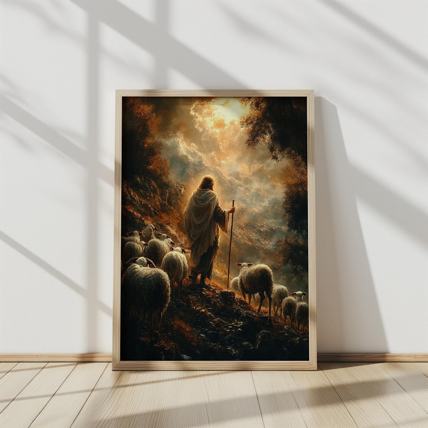 Good Shepherd Sunset Wall Art | jesus wall art, Religious Gift , jesus wall art canvas, jesus wall art christmas, jesus wall decor