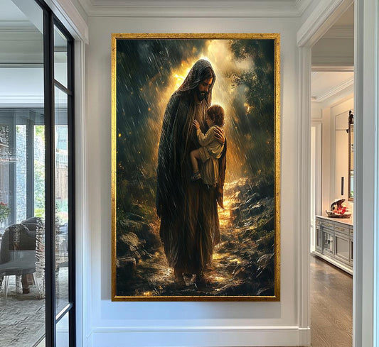 Jesus protecting the child | jesus wall art, Religious Gift , jesus wall art canvas, jesus wall art christmas, jesus wall decor, jesus art