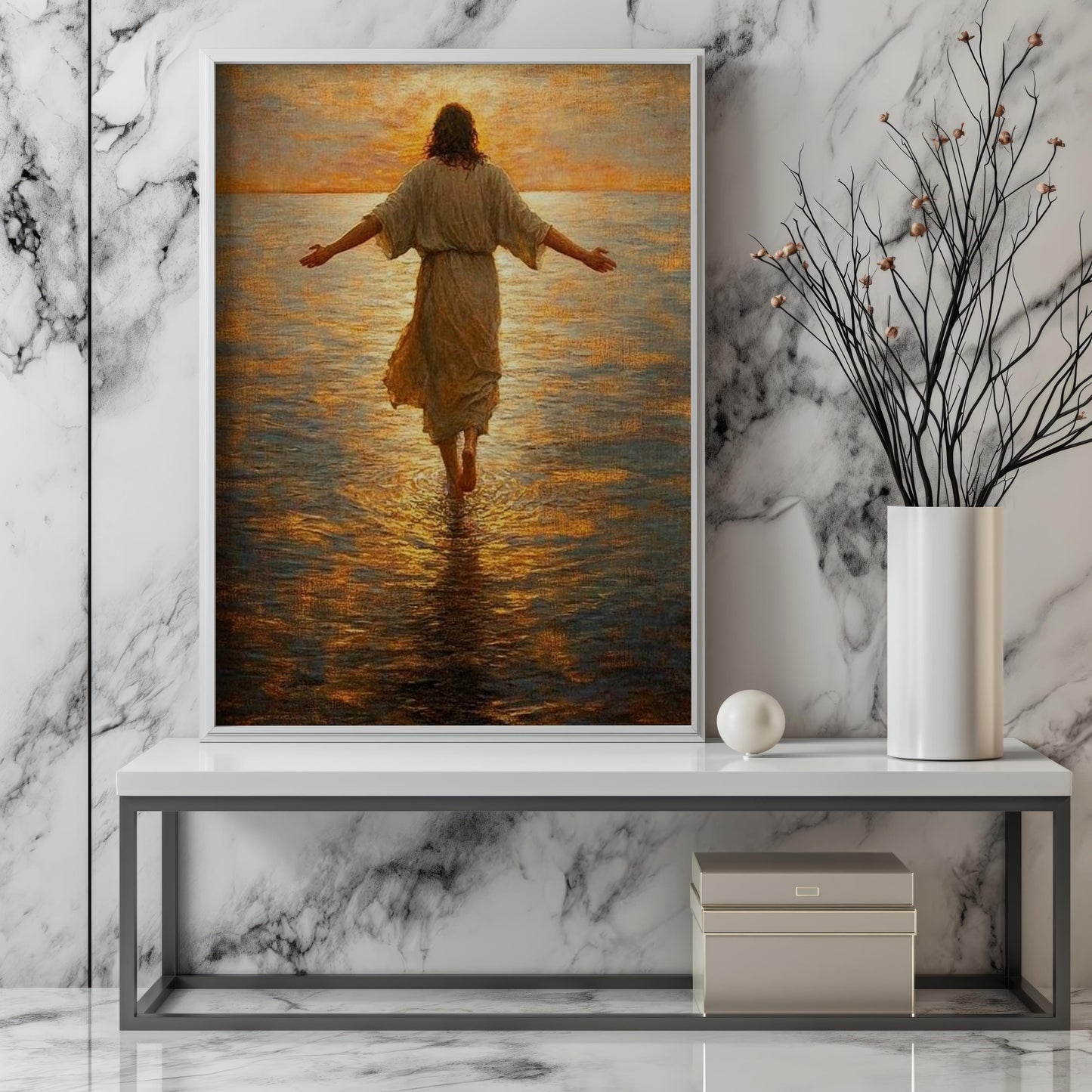 Jesus Walking Water Wall Art | jesus wall art, Religious Gift , jesus wall art canvas, jesus wall art christmas, jesus wall decor