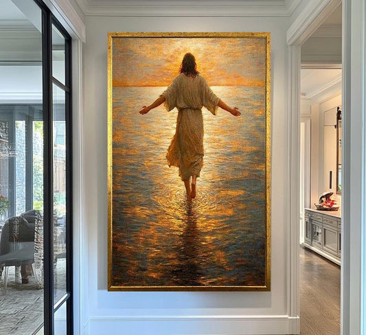 Jesus Walking Water Wall Art | jesus wall art, Religious Gift , jesus wall art canvas, jesus wall art christmas, jesus wall decor