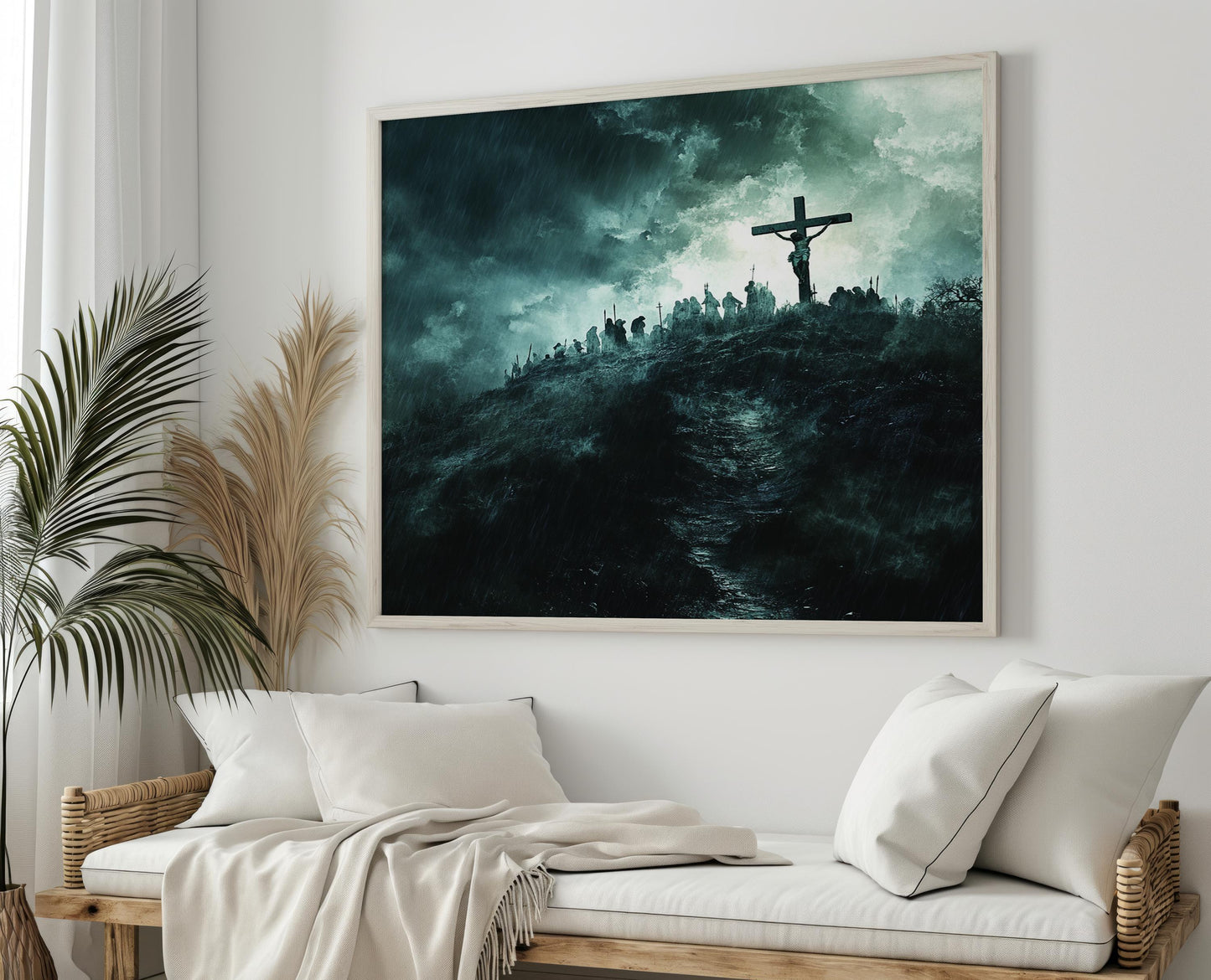 Jesus Christ Art | Christian Storm Wall Decor | Jesus Wall Art | Religious Rain Art | Sacred Moment | Jesus Wall Art | Christian Decor