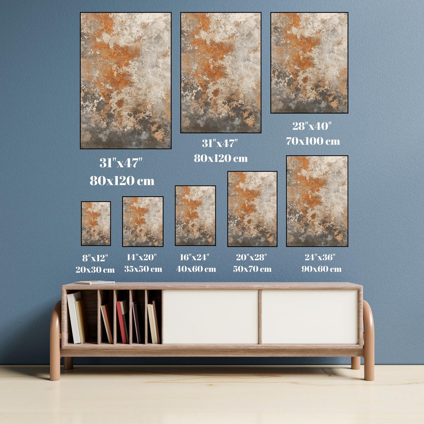 Rustic Texture Canvas Art, Abstract Earthy Wall Decor, Modern Industrial Painting with Warm Tones, Distressed Surface Artwork