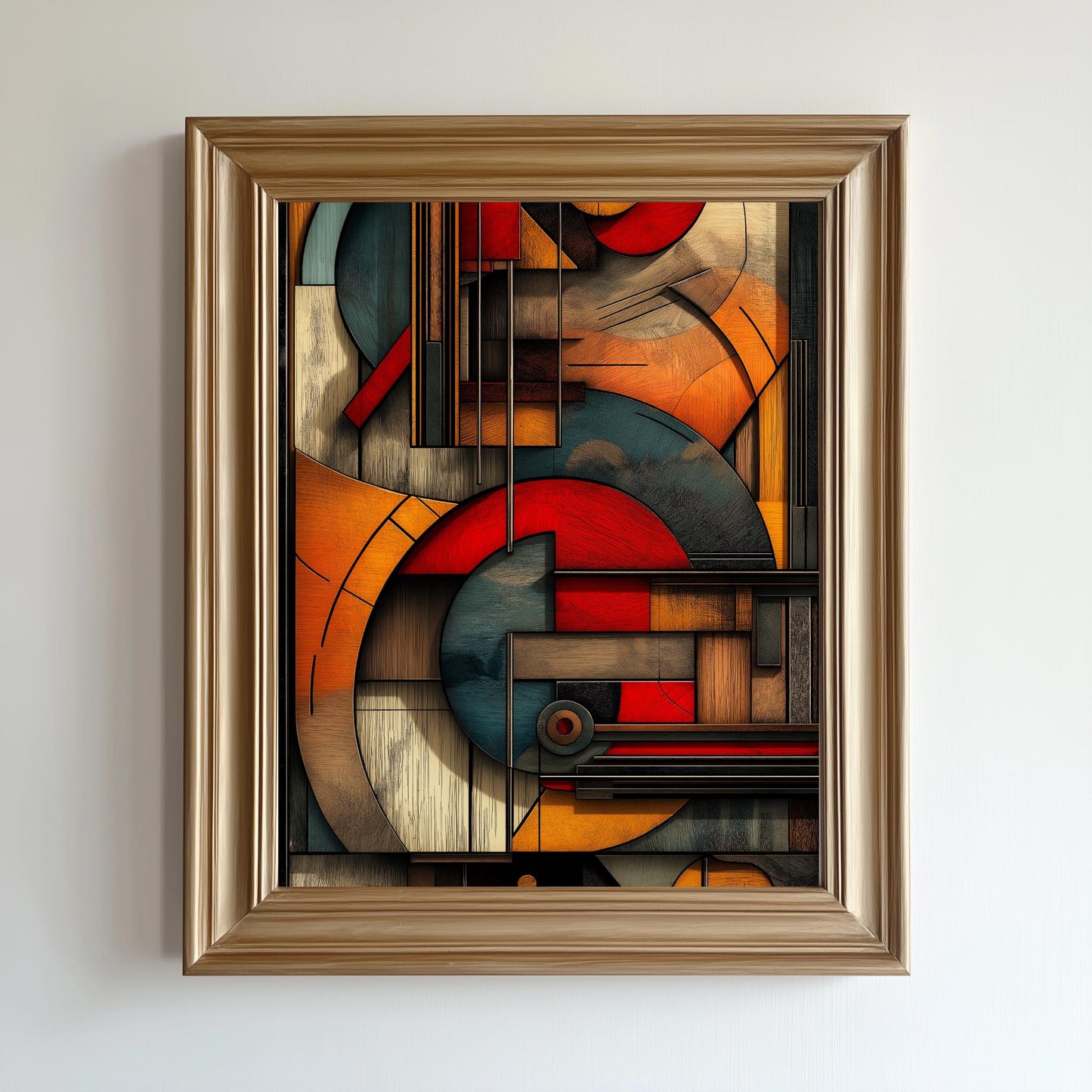 Geometric Abstract Canvas Art  Modern Wall Decor with Bold Colors & Shapes