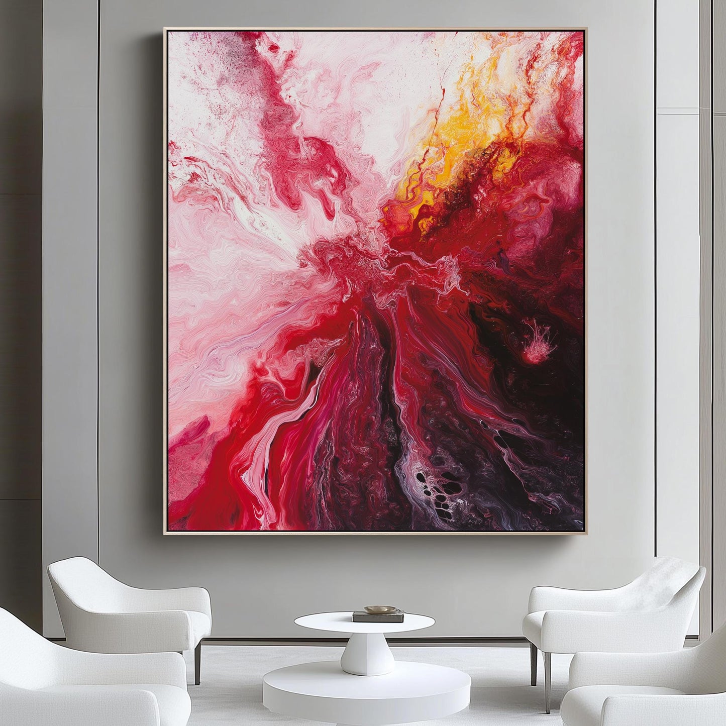 red abstract canvas wall art | abstract oil paintings on canvas wall art red | abstract wall art | abstract wall art framed | red wall art