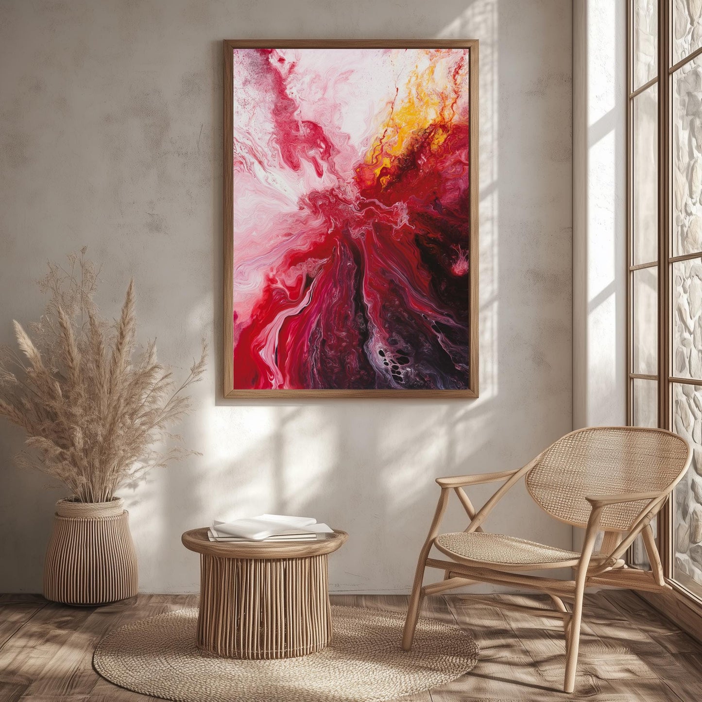 red abstract canvas wall art | abstract oil paintings on canvas wall art red | abstract wall art | abstract wall art framed | red wall art