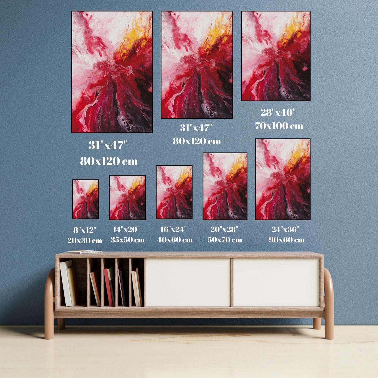 red abstract canvas wall art | abstract oil paintings on canvas wall art red | abstract wall art | abstract wall art framed | red wall art