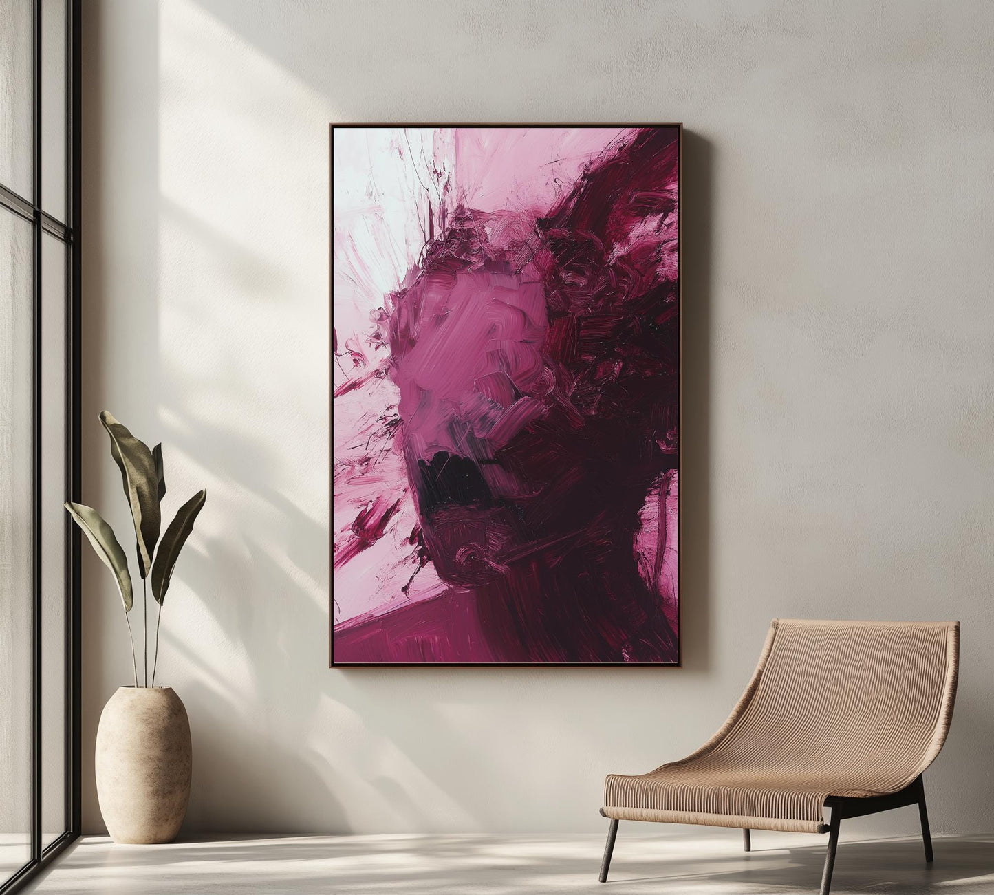 pink abstract wall art | pink abstract wall decor | pink abstract canvas wall art | framed canvas abstract wall art, pink black | pink art