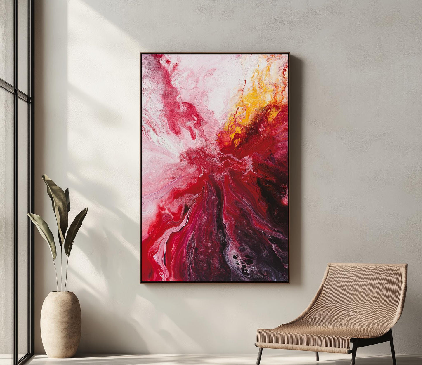 red abstract canvas wall art | abstract oil paintings on canvas wall art red | abstract wall art | abstract wall art framed | red wall art