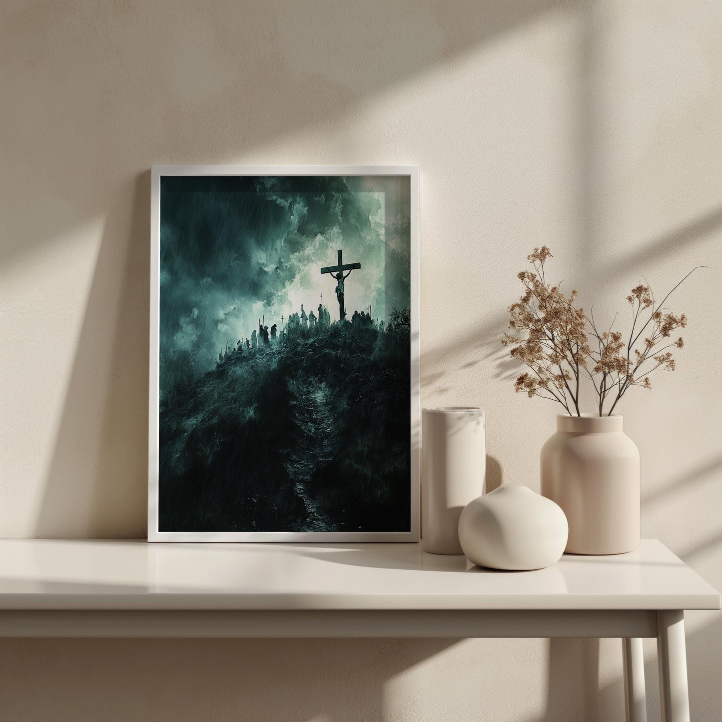 Jesus Christ Art | Christian Storm Wall Decor | Jesus Wall Art | Religious Rain Art | Sacred Moment | Jesus Wall Art | Christian Decor