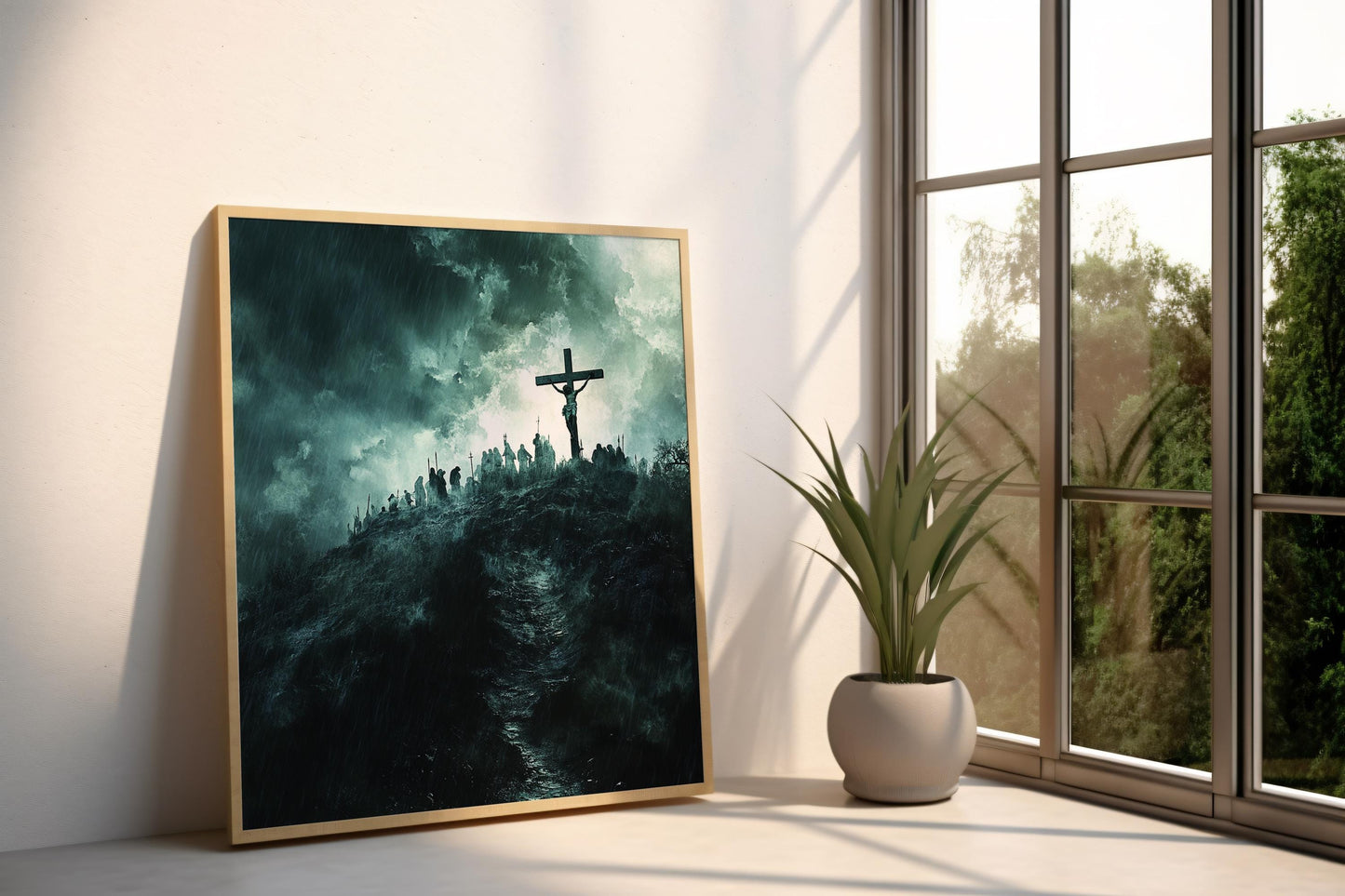 Jesus Christ Art | Christian Storm Wall Decor | Jesus Wall Art | Religious Rain Art | Sacred Moment | Jesus Wall Art | Christian Decor