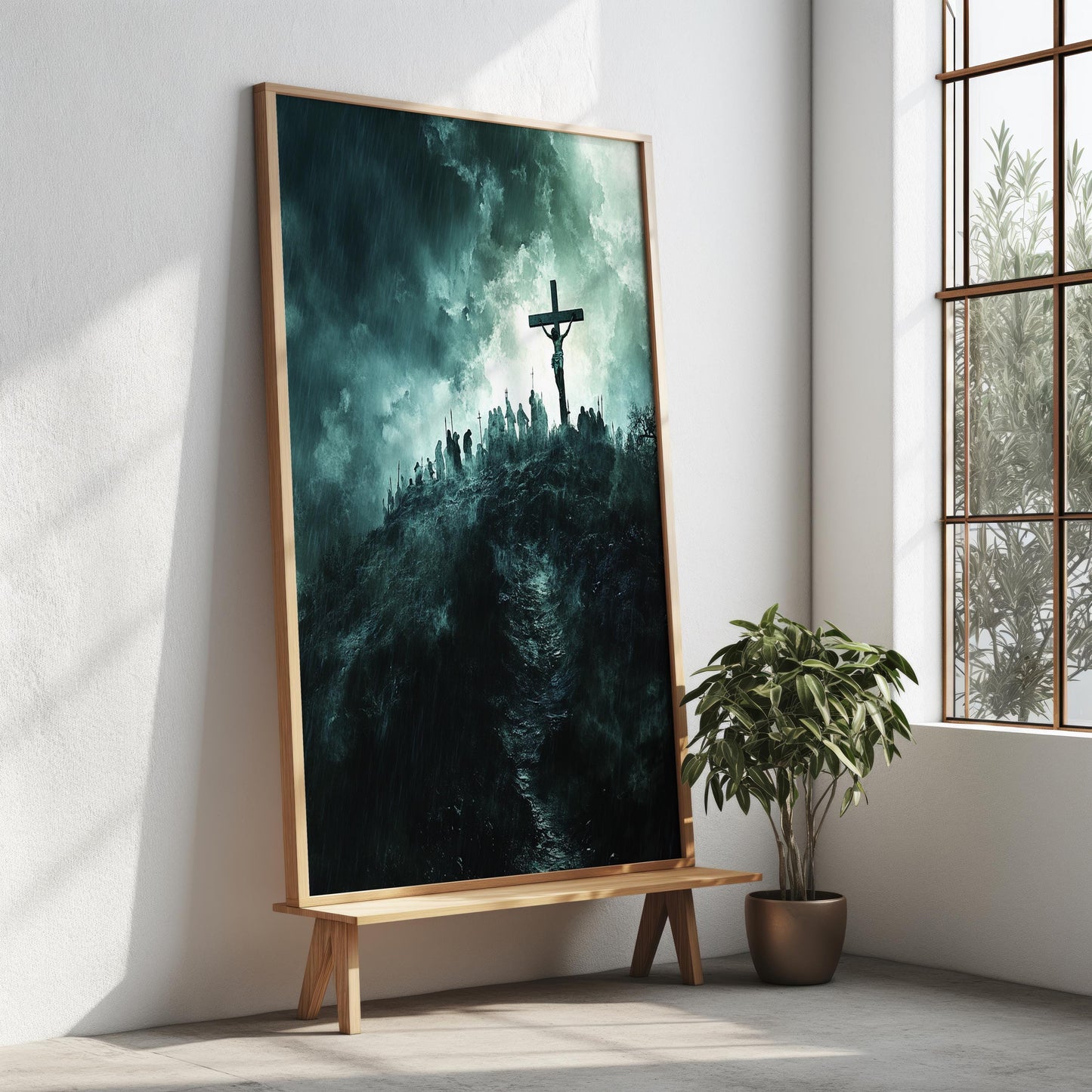 Jesus Christ Art | Christian Storm Wall Decor | Jesus Wall Art | Religious Rain Art | Sacred Moment | Jesus Wall Art | Christian Decor