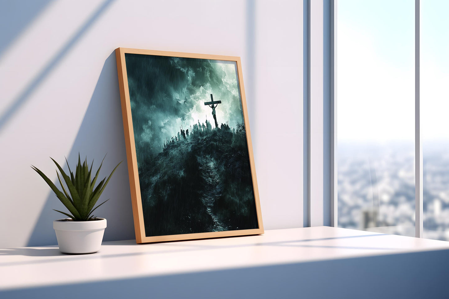 Jesus Christ Art | Christian Storm Wall Decor | Jesus Wall Art | Religious Rain Art | Sacred Moment | Jesus Wall Art | Christian Decor