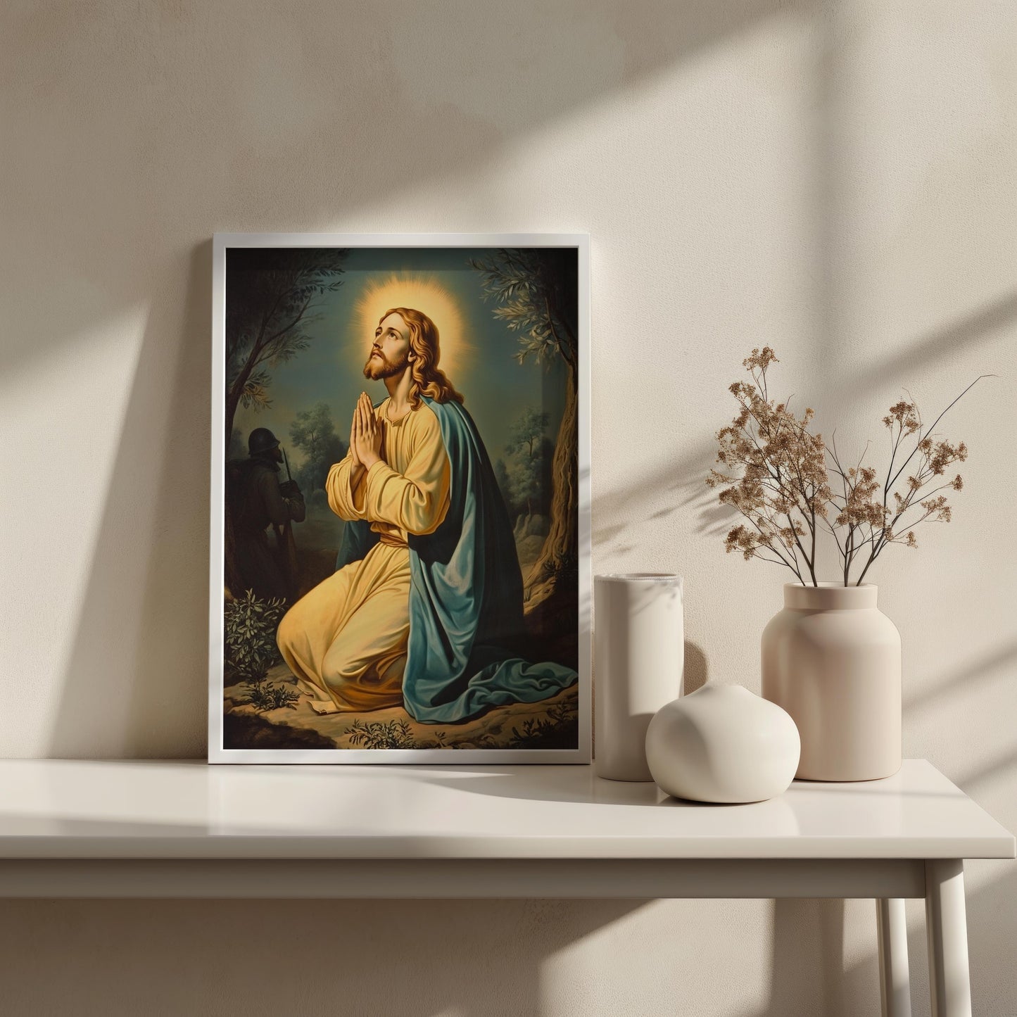 Jesus Wall Art | Religion Decor | Divine Light Wall Art | Spiritual Silhouette Canvas Print | Religious Inspirational Wall Decor | Jesus Art