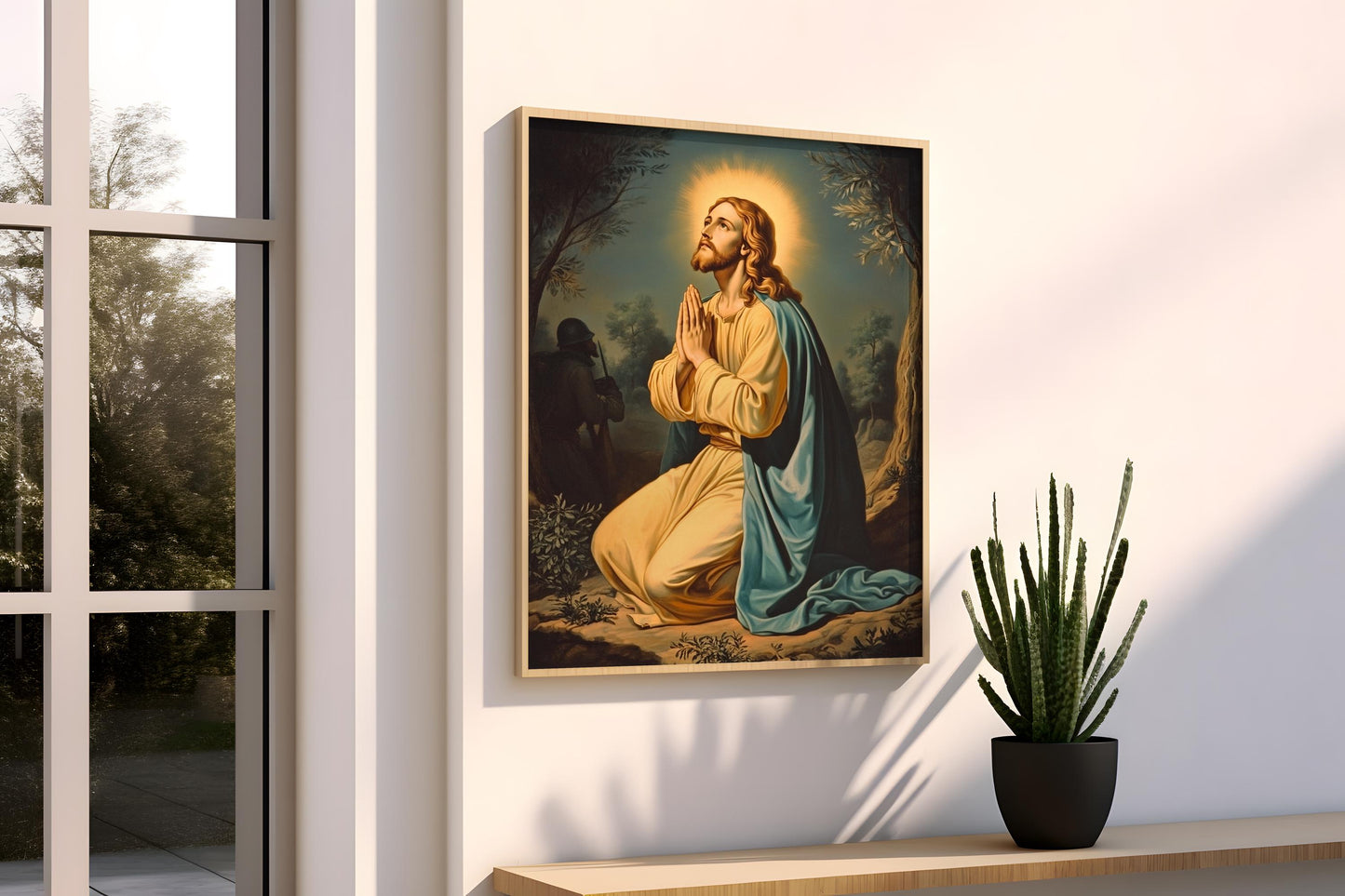 Jesus Wall Art | Religion Decor | Divine Light Wall Art | Spiritual Silhouette Canvas Print | Religious Inspirational Wall Decor | Jesus Art