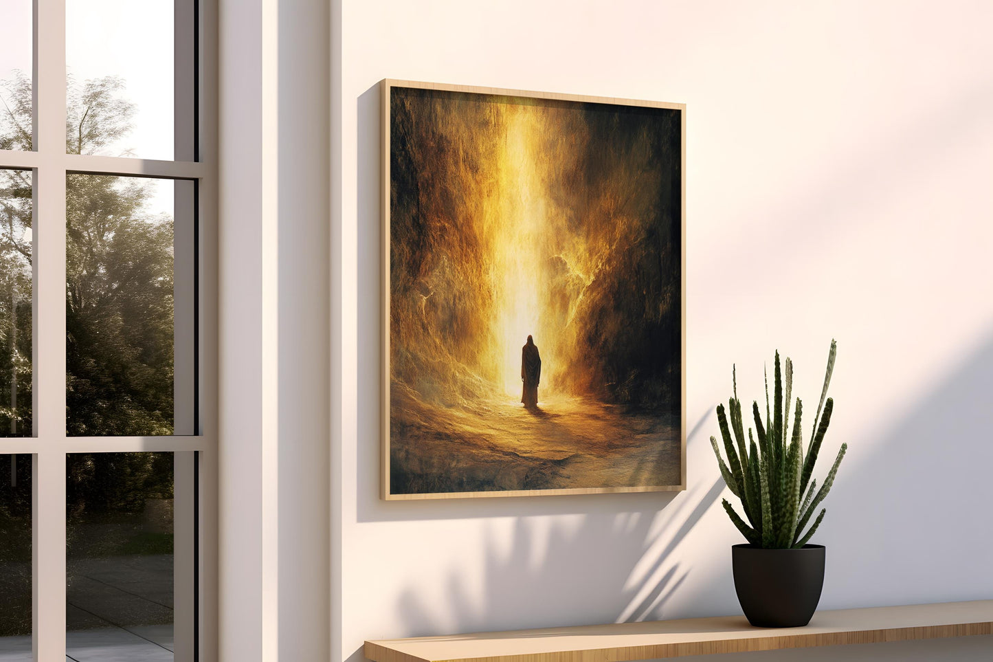 Jesus Wall Art | Jesus Canvas Painting | Jesus Print Design | Resurrection Scene Wall Art | Christian Home Decoration | Jesus Canvas