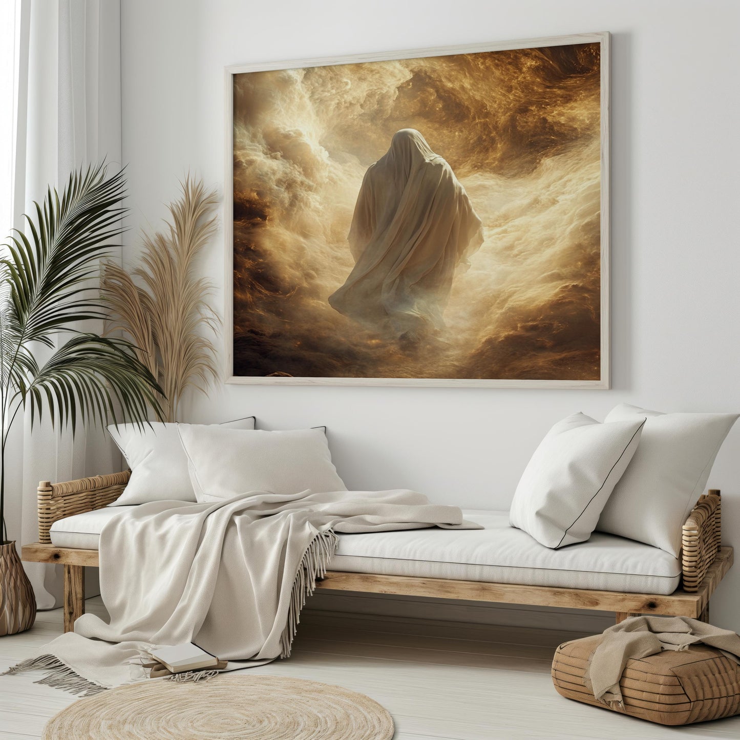 Jesus Wall Art | Jesus Art | God Wall Art | Jesus Canvas Print | Mystical Religious Canvas Print | Spiritual Golden Light Wall Decor