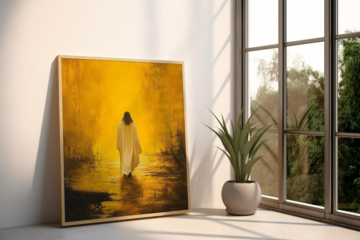 Jesus Canvas Wall Art | Christian Decor | Jesus Modern Canvas Print | Divine Light Wall Art | Jesus Frame Canvas | Jesus Canvas Art Print