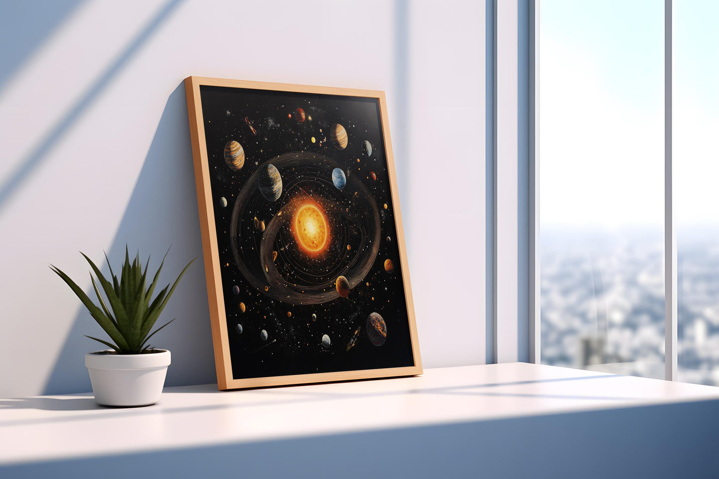 Solar System Canvas Art - Stunning Planetary Artwork of Space and the Sun, Cosmic Wall Decor for Astronomy Enthusiasts and Modern Interiors